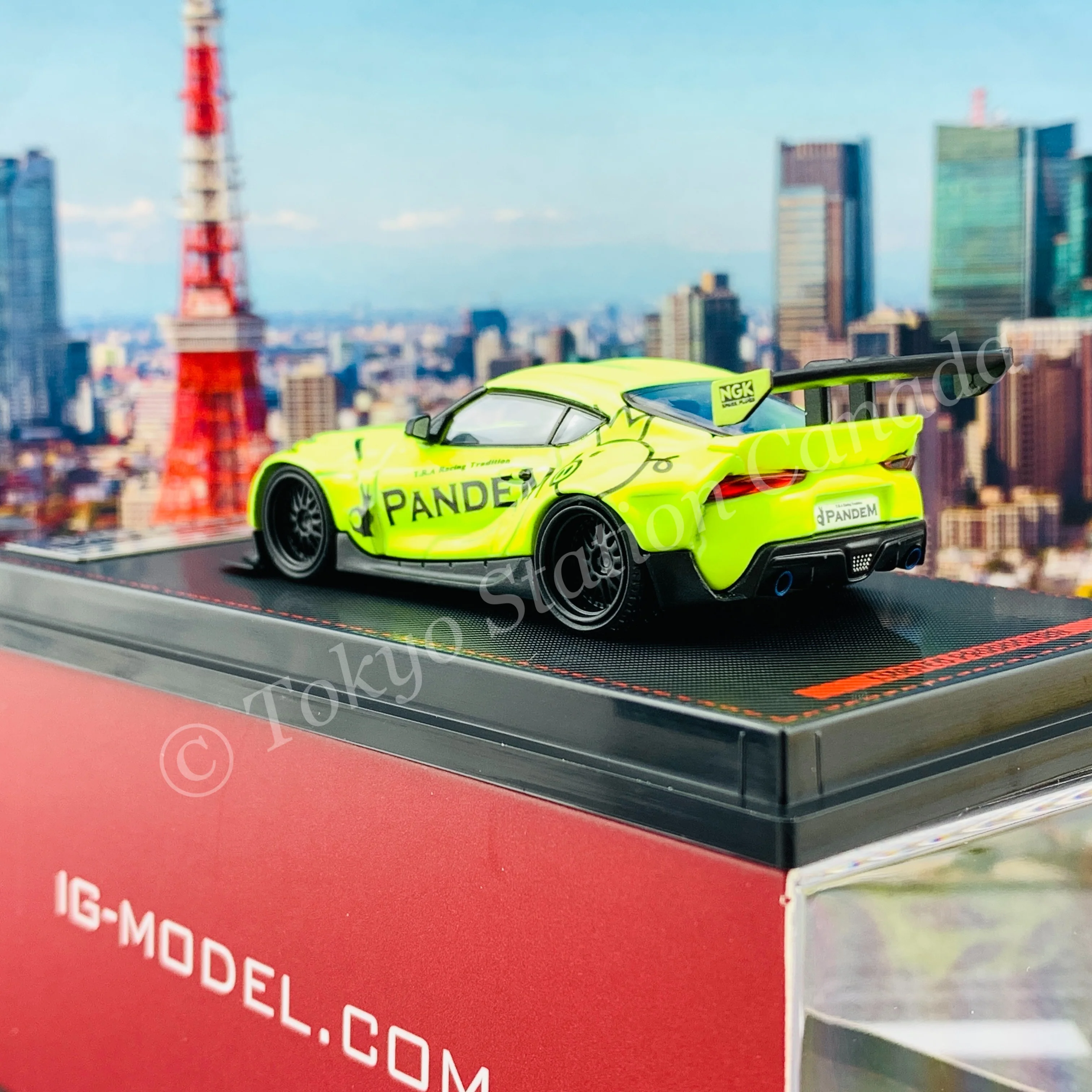 Ignition Model 1/64 PANDEM Supra (A90) Yellow Green IG2337 - Image 4