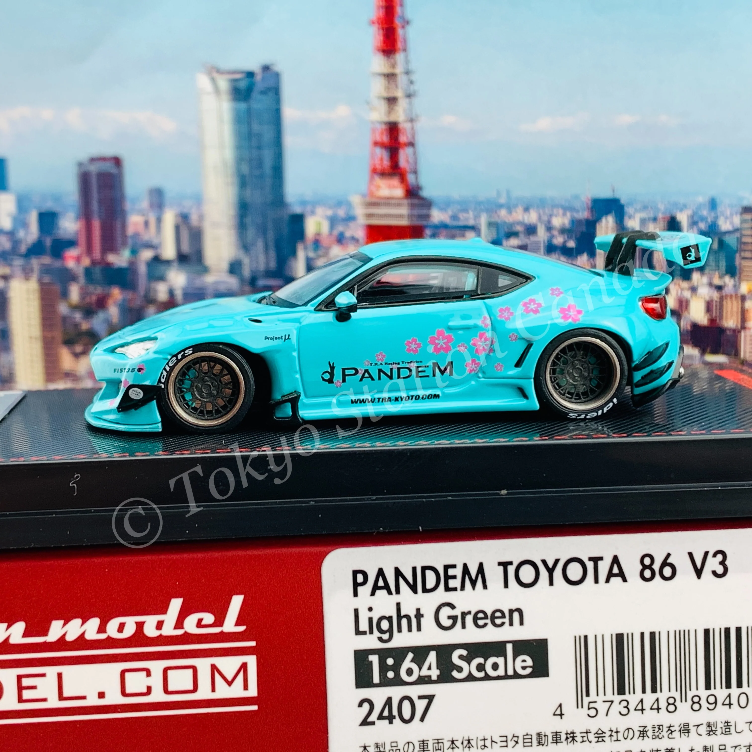 Ignition Model 1/64 PANDEM TOYOTA 86 V3 Light Green IG2407 - Image 3