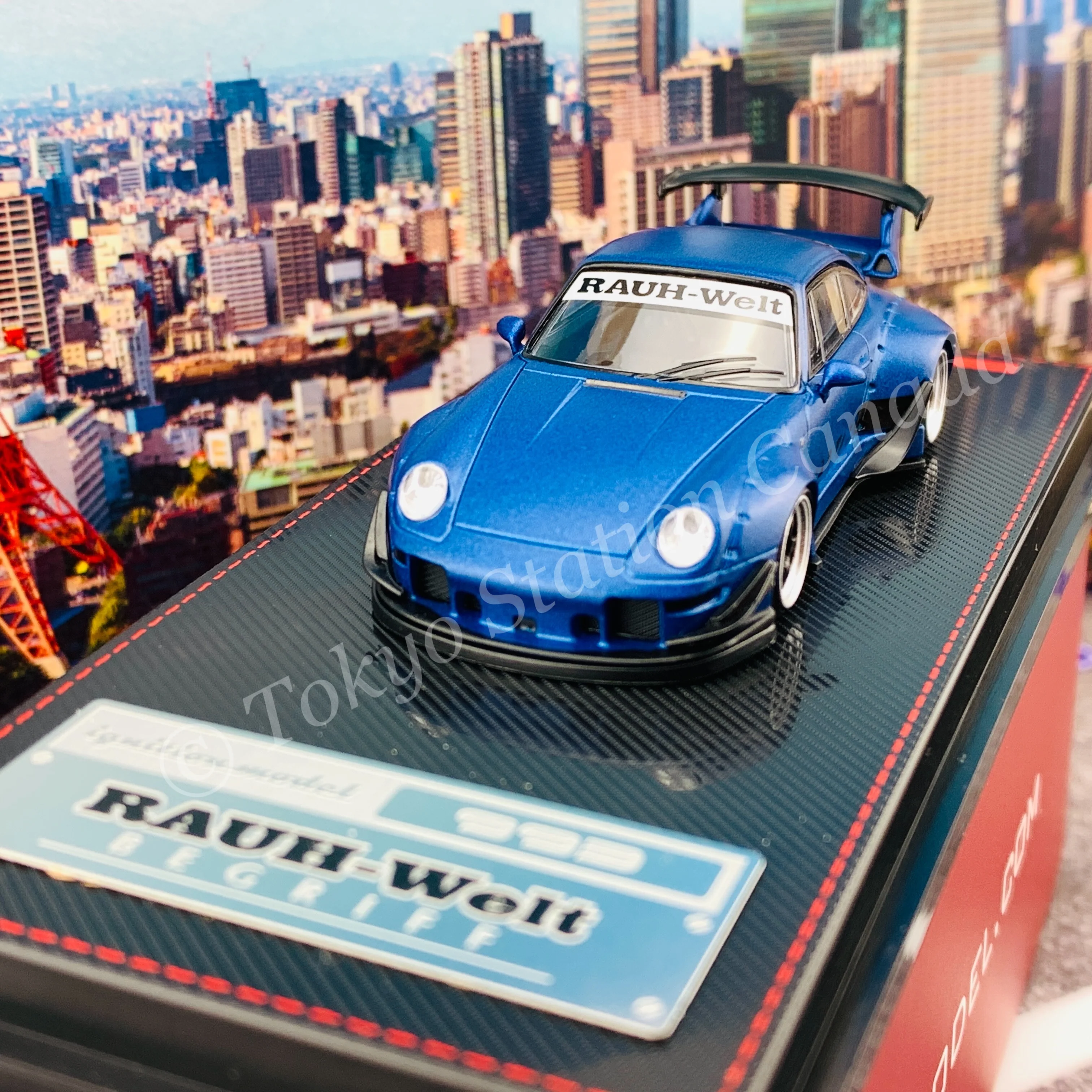 Ignition Model 1/64 RWB 993 Matte Blue Metallic IG2150 - Image 2