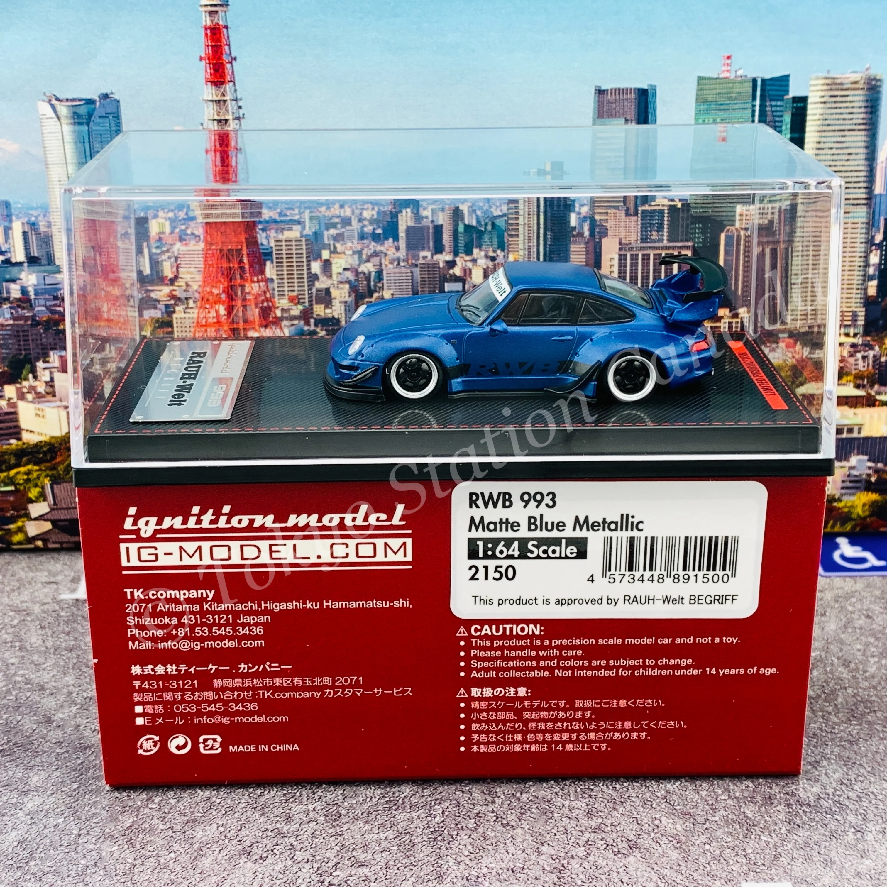 Ignition Model 1/64 RWB 993 Matte Blue Metallic IG2150 - Image 6