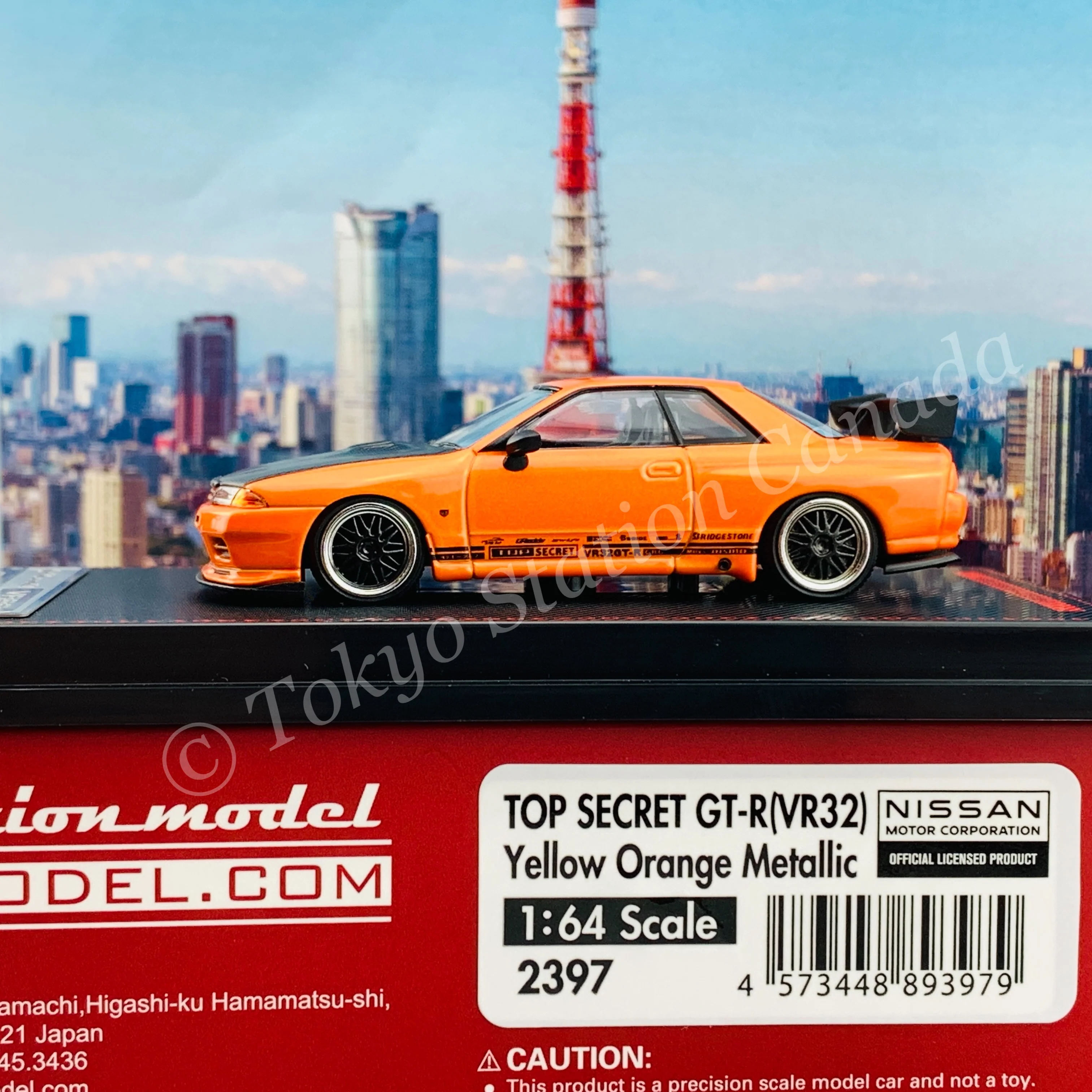 Ignition Model 1/64 TOP SECRET GT-R (VR32) Yellow Orange Metallic IG2397 - Image 3