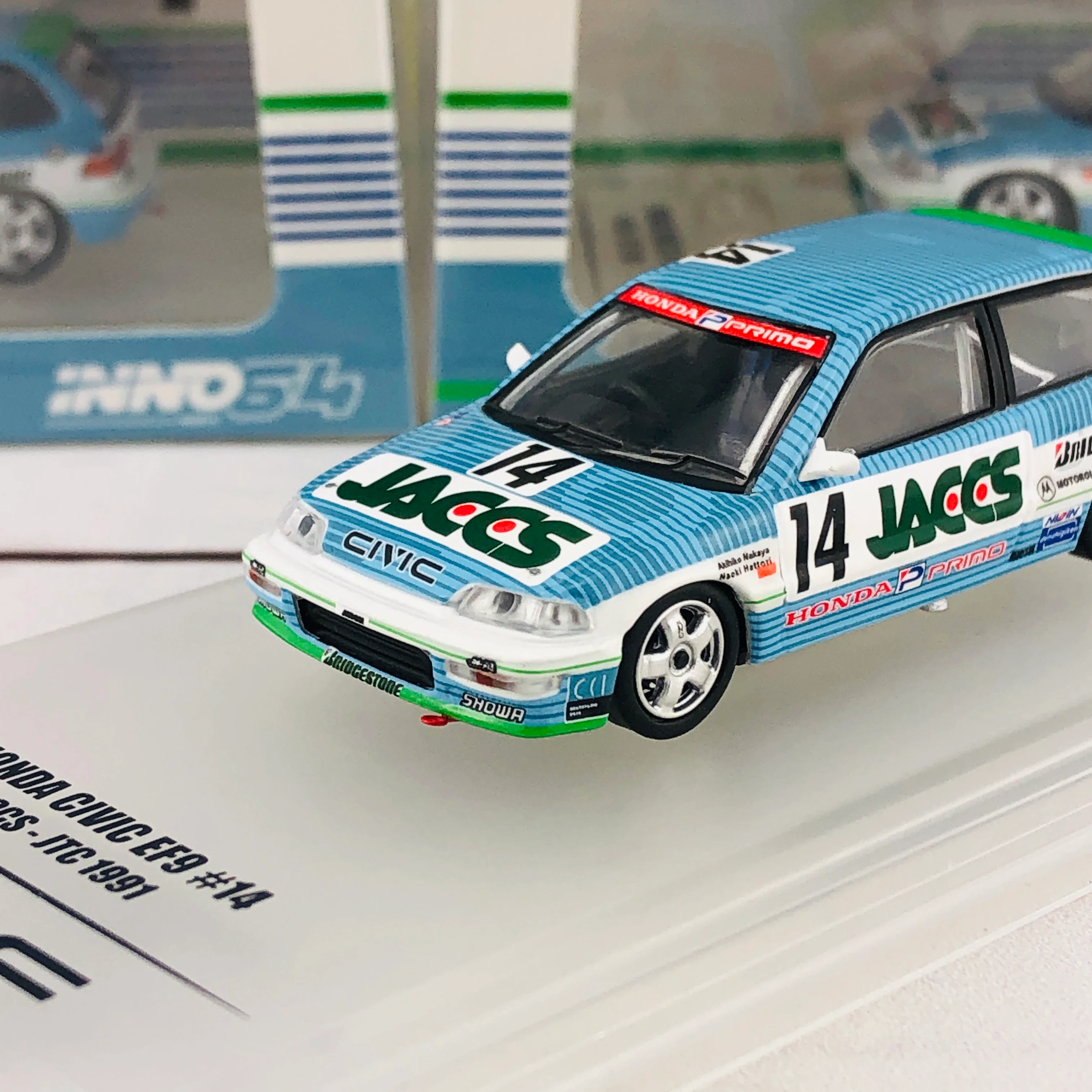 INNO64 HONDA CIVIC EF9 GR.A #14 "JACCS" JTC 1991 IN64-EF9-JAC91 - Image 3