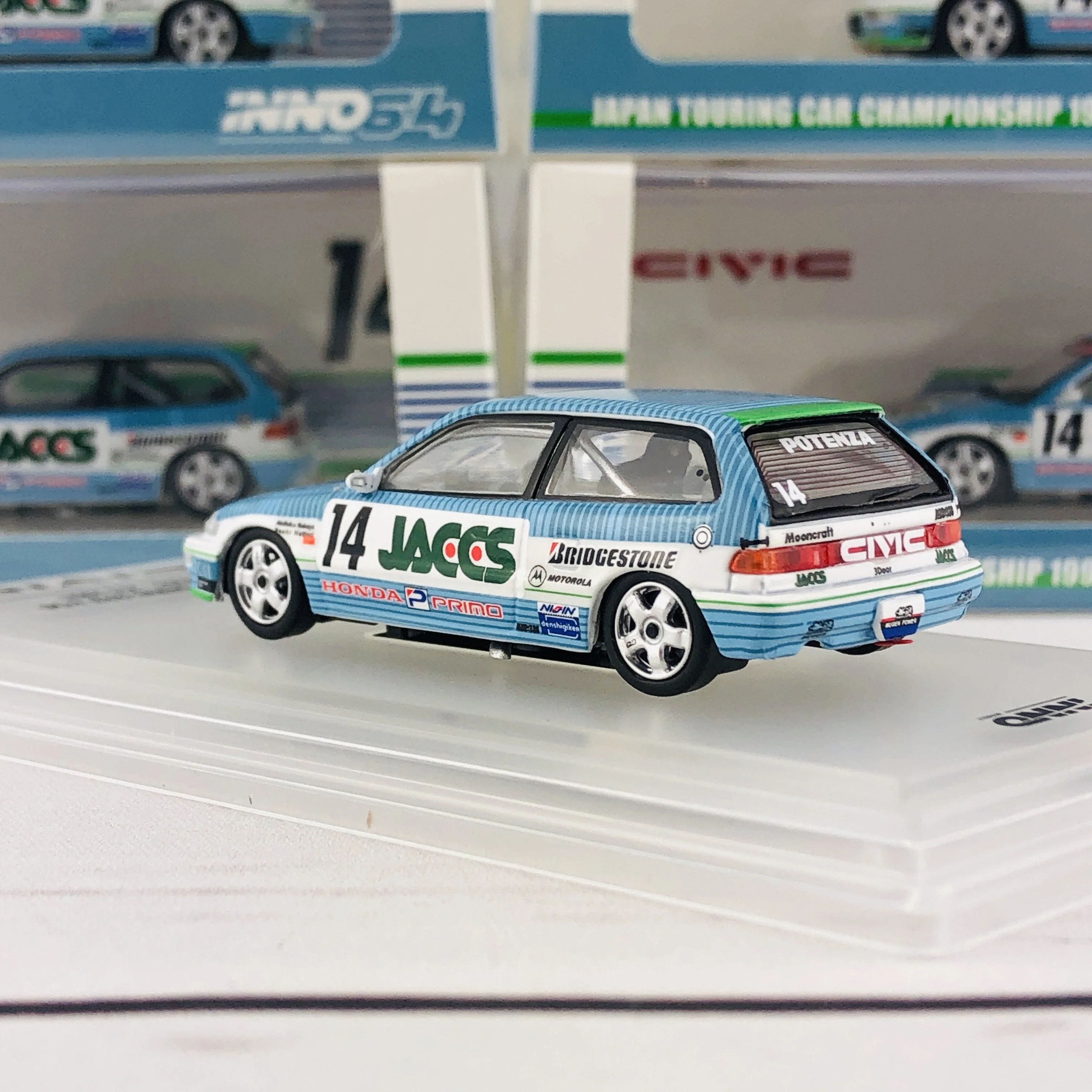 INNO64 HONDA CIVIC EF9 GR.A #14 "JACCS" JTC 1991 IN64-EF9-JAC91 - Image 4