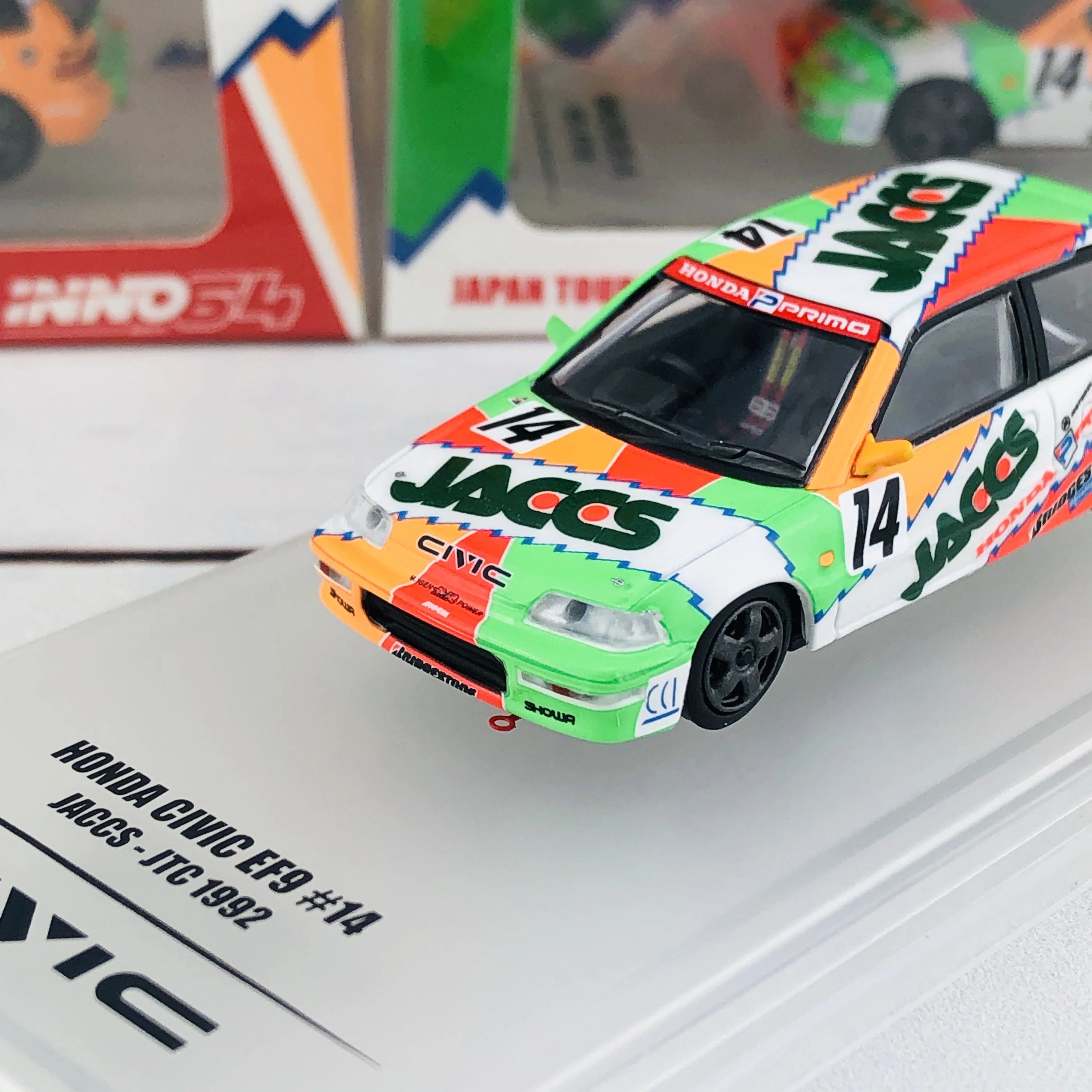INNO64 HONDA CIVIC EF9 GR.A #14 "JACCS" JTC 1992 IN64-EF9-JAC92 - Image 3