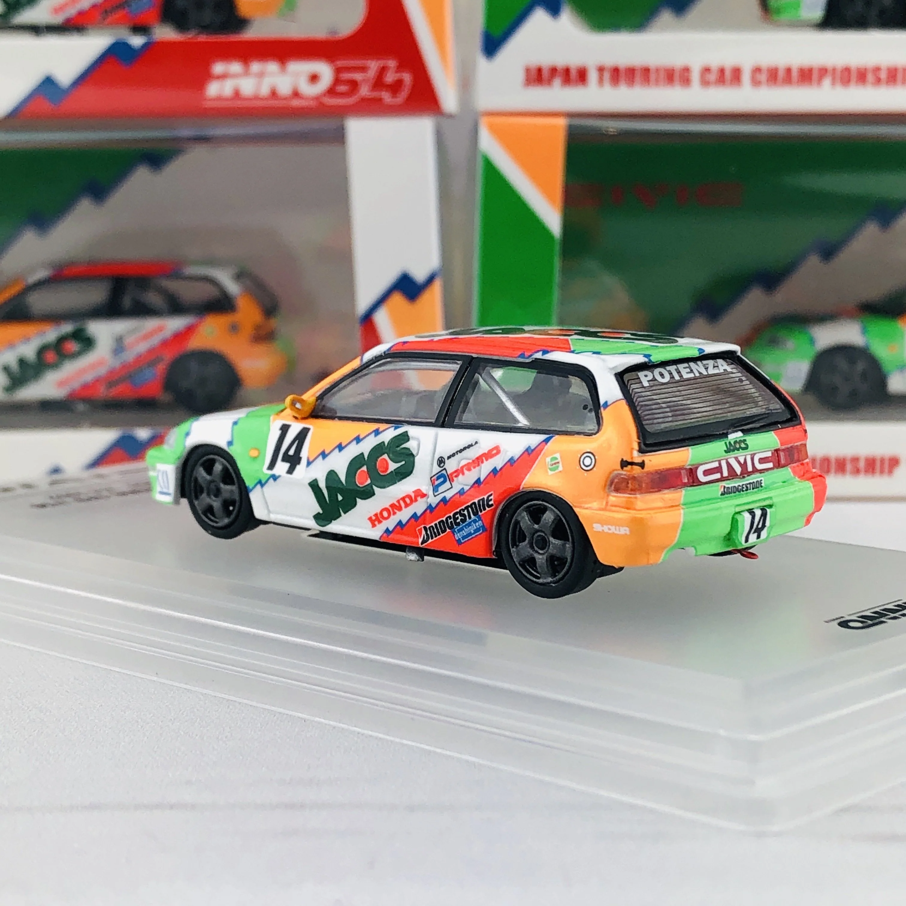 INNO64 HONDA CIVIC EF9 GR.A #14 "JACCS" JTC 1992 IN64-EF9-JAC92 - Image 4