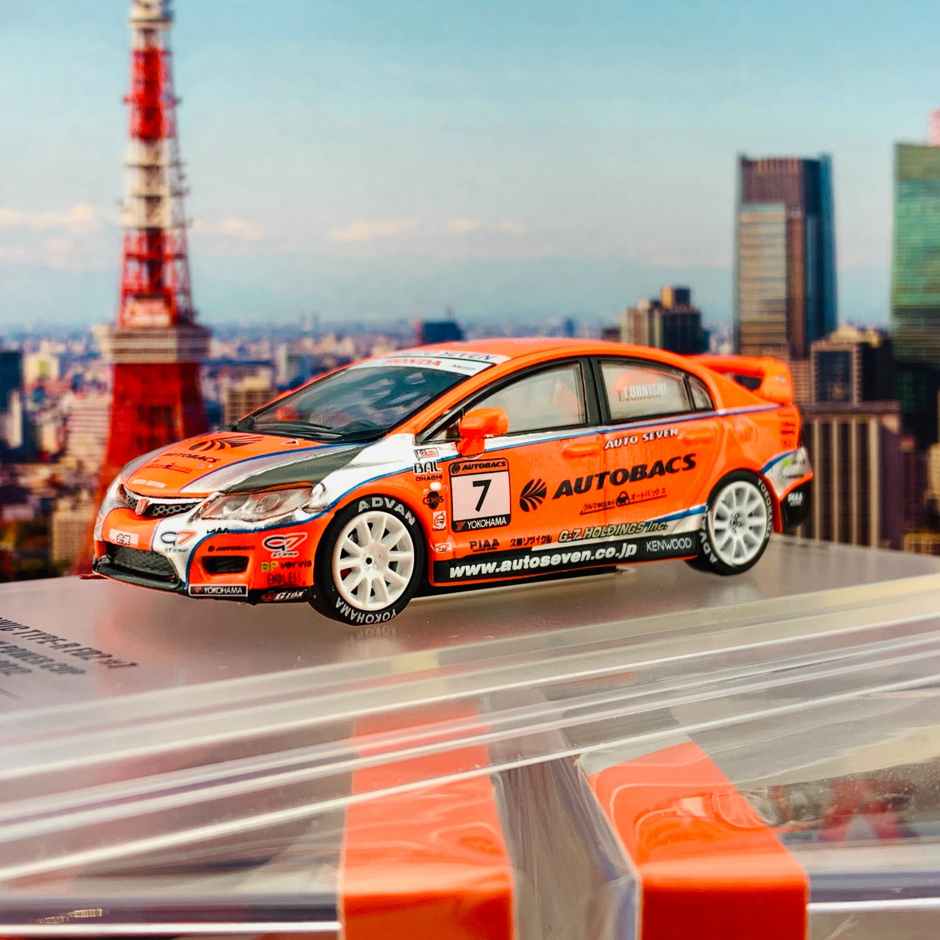INNO64 HONDA CIVIC Type-R FD2 #7 "AUTOBACKS" MUGEN POWER CUP CIVIC ONE MAKE RACE 2012 IN64-FD2-AB - Image 2