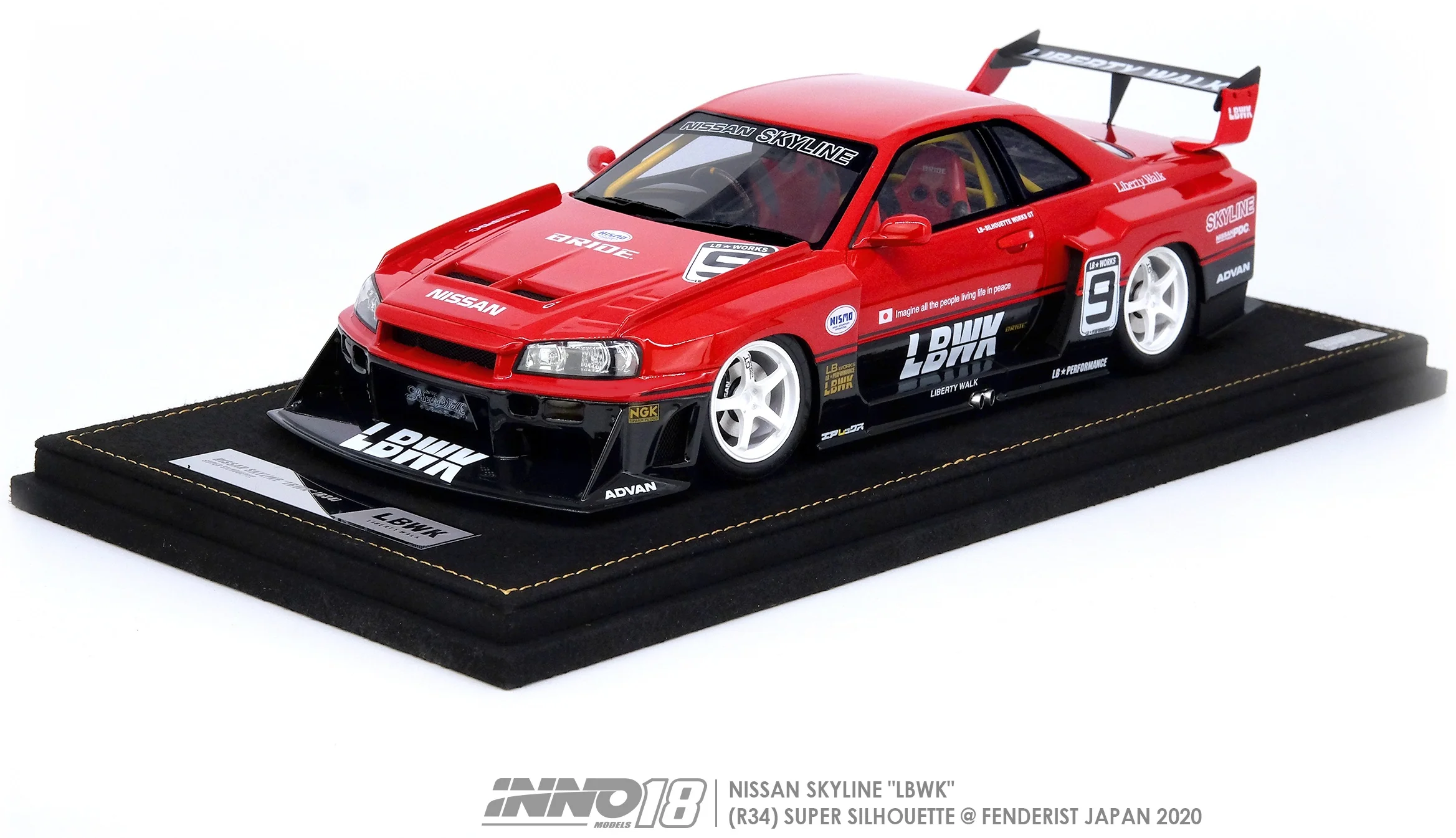 INNO18 1/18 RESIN NISSAN SKYLINE "LBWK" (ER34) SUPER SILHOUETTE @FENDERIST JAPAN 2020 IN18R-R34-FJ2020 - Image 2