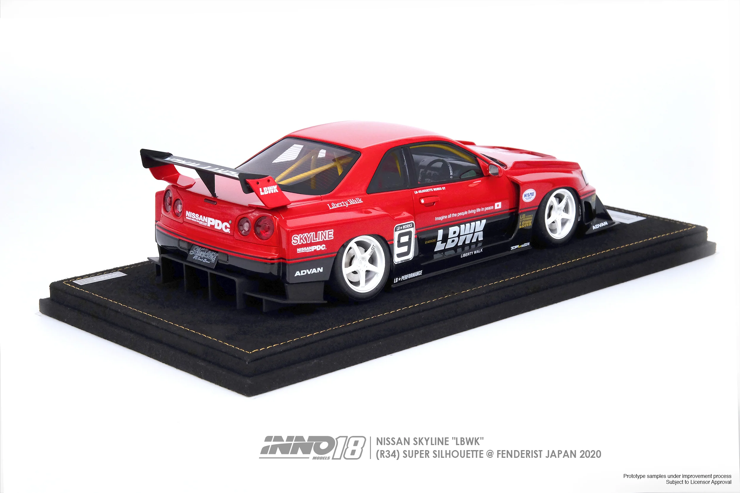 INNO18 1/18 RESIN NISSAN SKYLINE "LBWK" (ER34) SUPER SILHOUETTE @FENDERIST JAPAN 2020 IN18R-R34-FJ2020 - Image 3