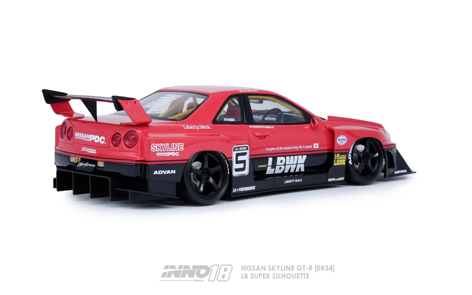 INNO18 1/18 RESIN NISSAN SKYLINE "LBWK" (ER34) SUPER SILHOUETTE IN18R-R34-LBWK - Image 3