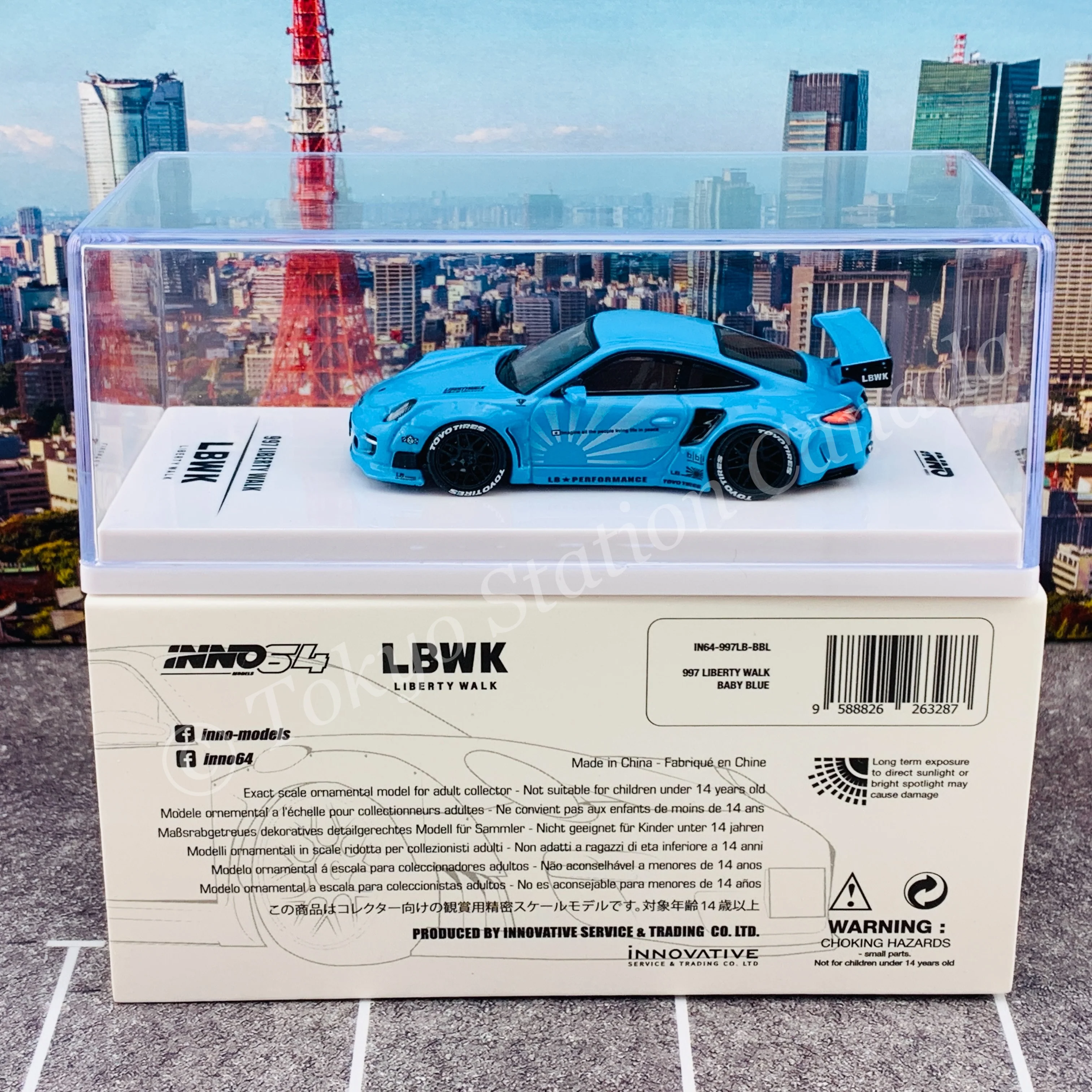INNO64 1/64 997 LIBERTY WALK Baby Blue IN64-997LB-BBL - Image 6