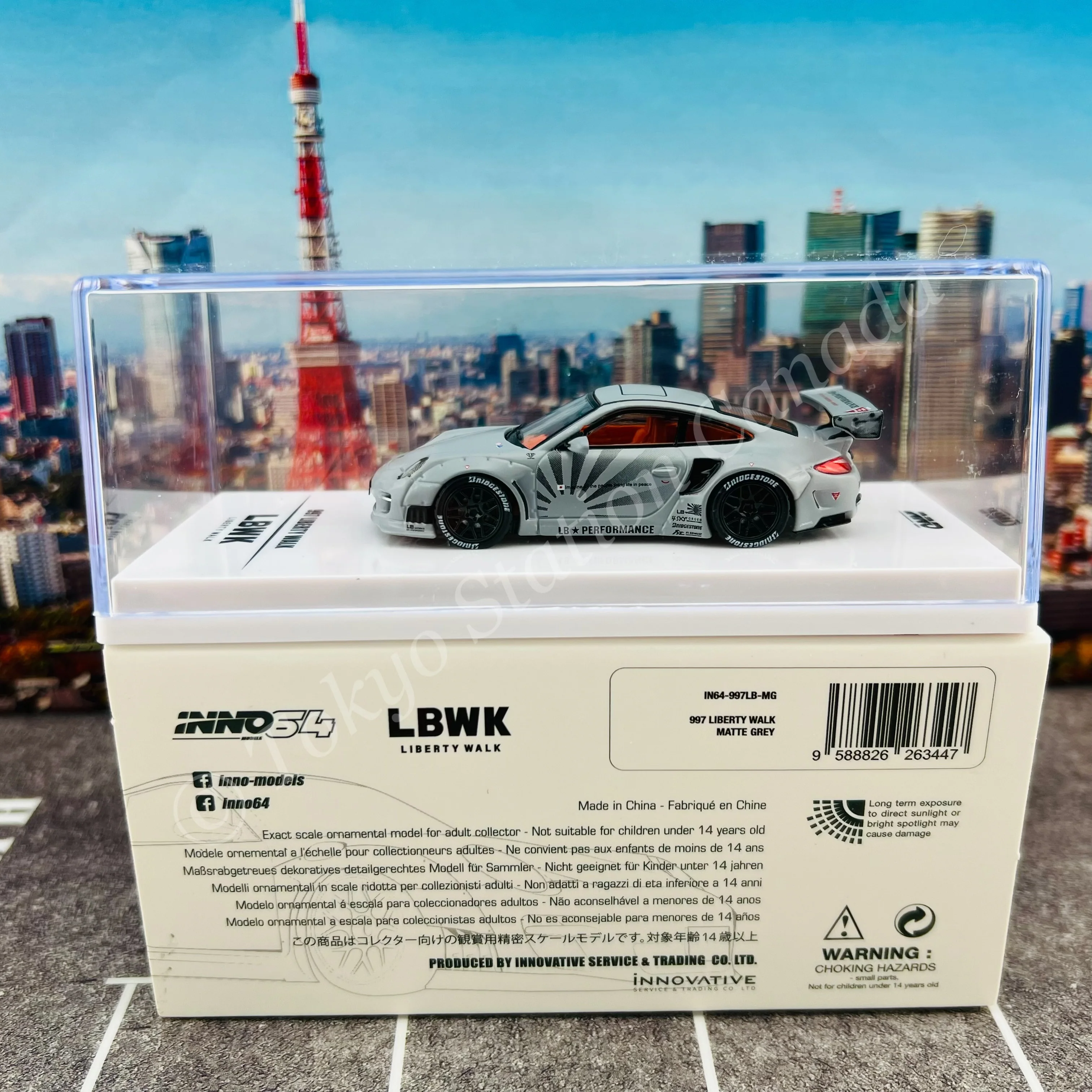 INNO64 1/64 997 LIBERTY WALK Matte Grey IN64-997LB-MG - Image 6