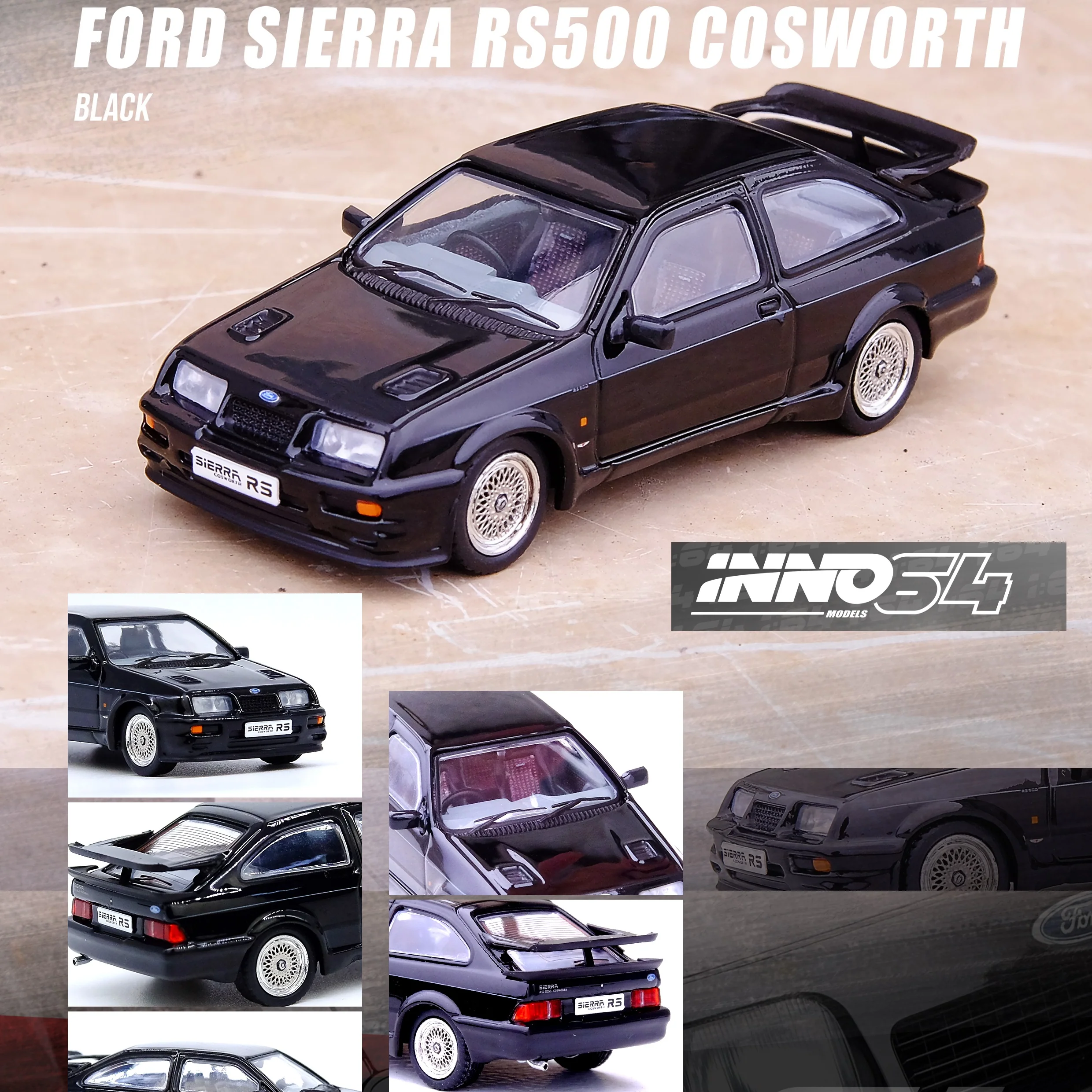 INNO64 1/64 FORD SIERRA RS500 COSWORTH Black IN64-RS500-BLA - Image 2