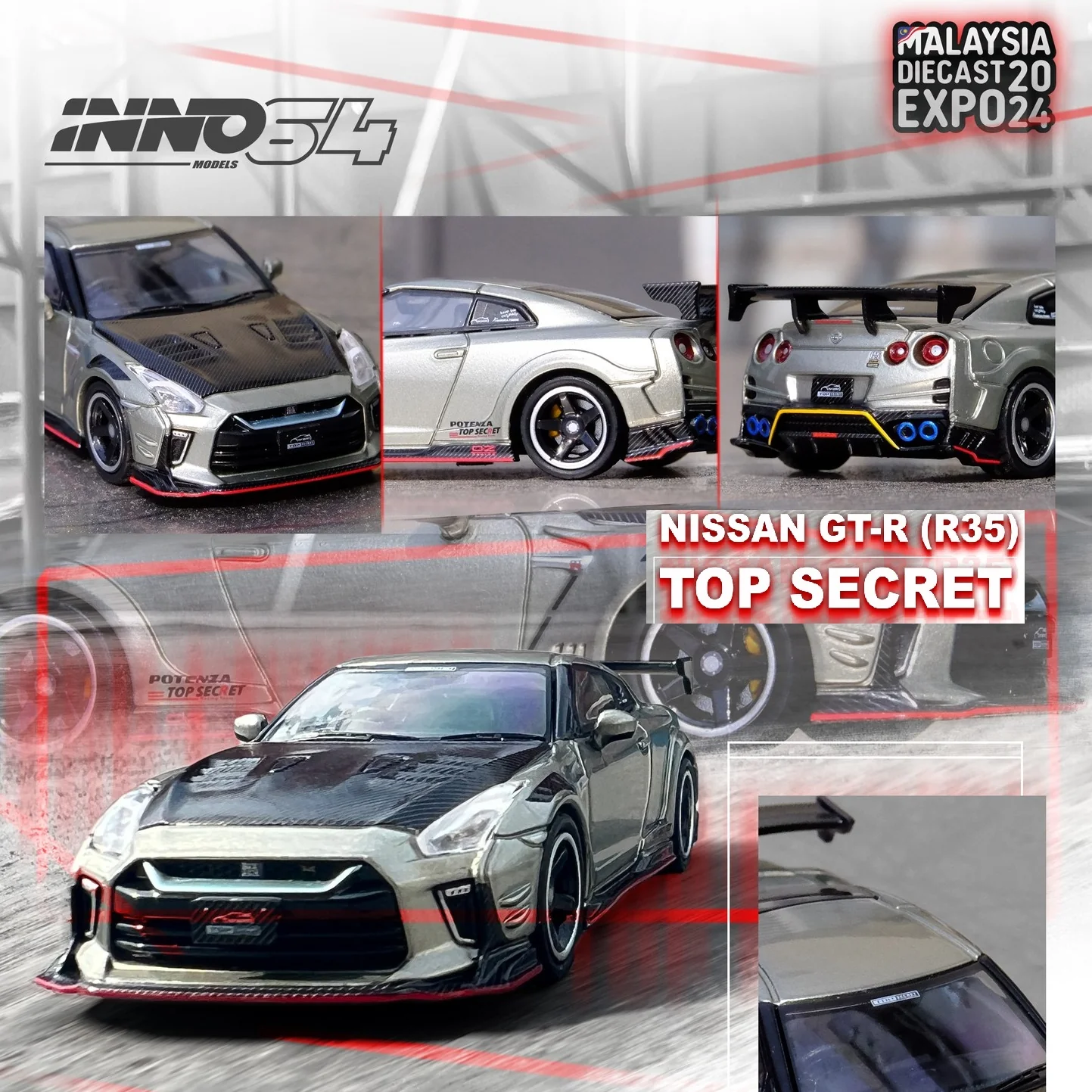INNO64 1/64 NISSAN GT-R R35 "TOP SECRET" - MDX24 Special Edition - Image 3