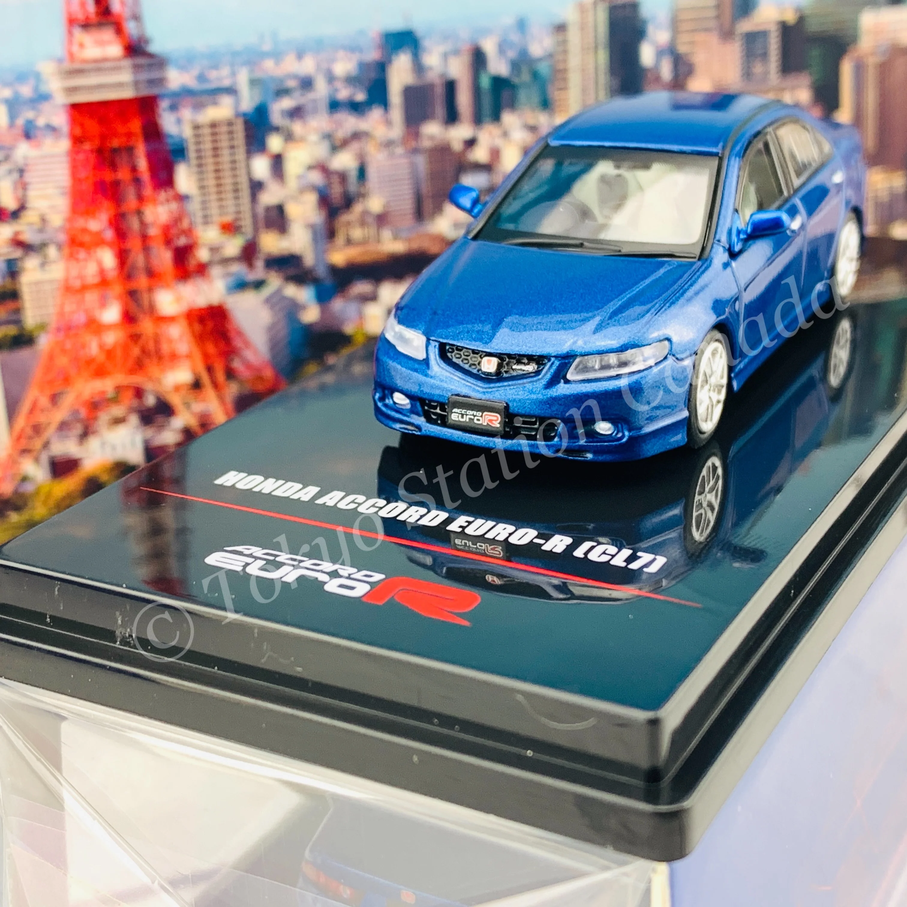 INNO64 1/64 HONDA ACCORD Euro-R (CL7) Artic Blue Pearl W/ Extra Wheels & Extra Water Decals IN64-CL7-BLU - Image 3