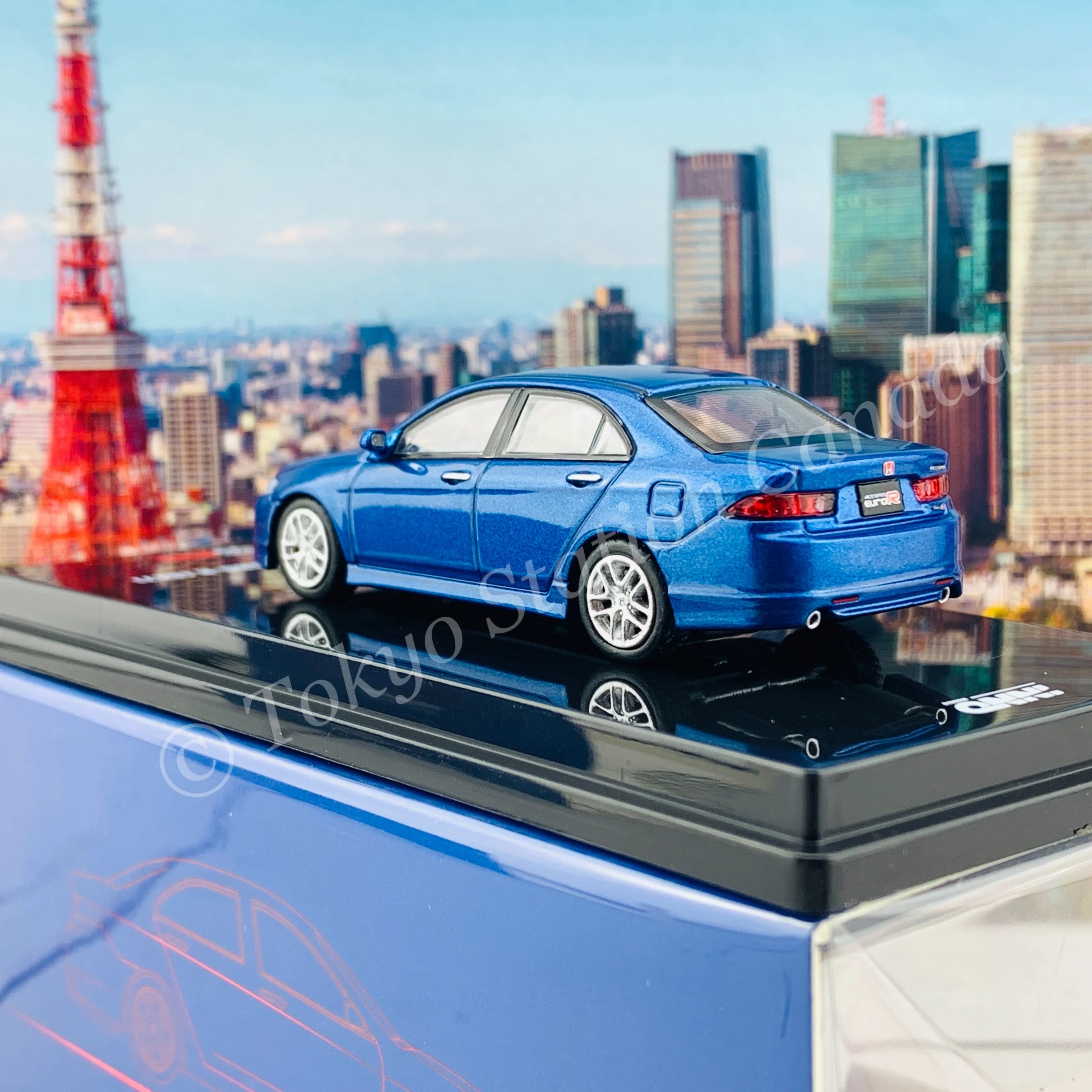 INNO64 1/64 HONDA ACCORD Euro-R (CL7) Artic Blue Pearl W/ Extra Wheels & Extra Water Decals IN64-CL7-BLU - Image 5
