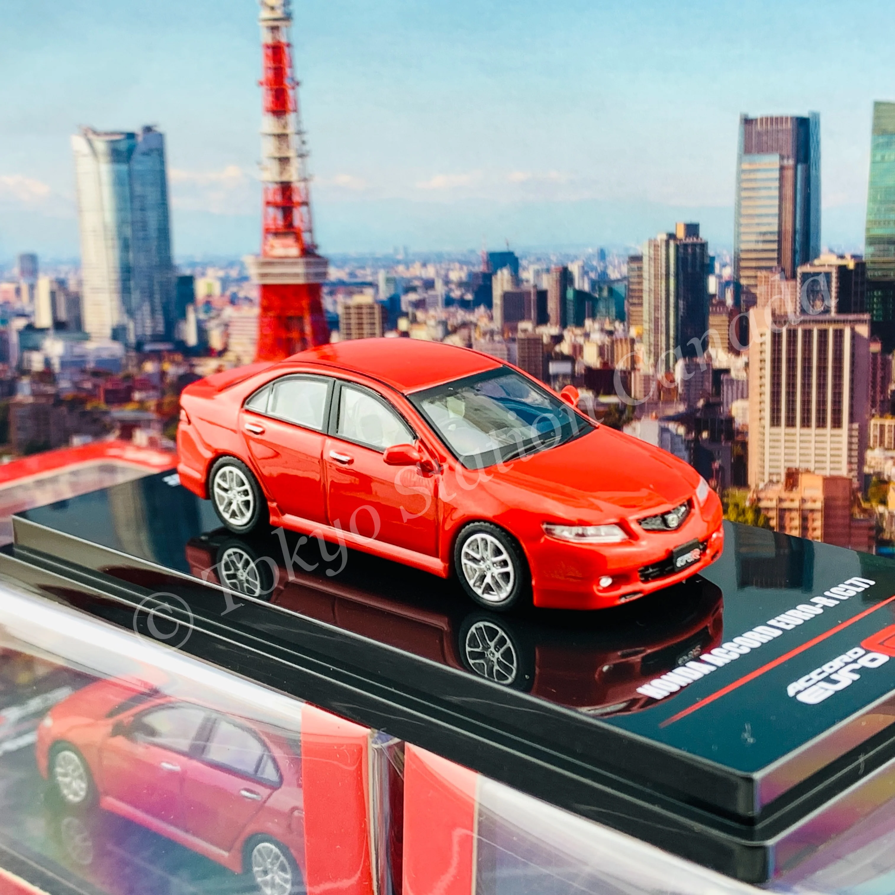 INNO64 1/64 HONDA ACCORD Euro-R CL7 Milano Red With extra wheels and Decals IN64-CL7-RED - Image 6