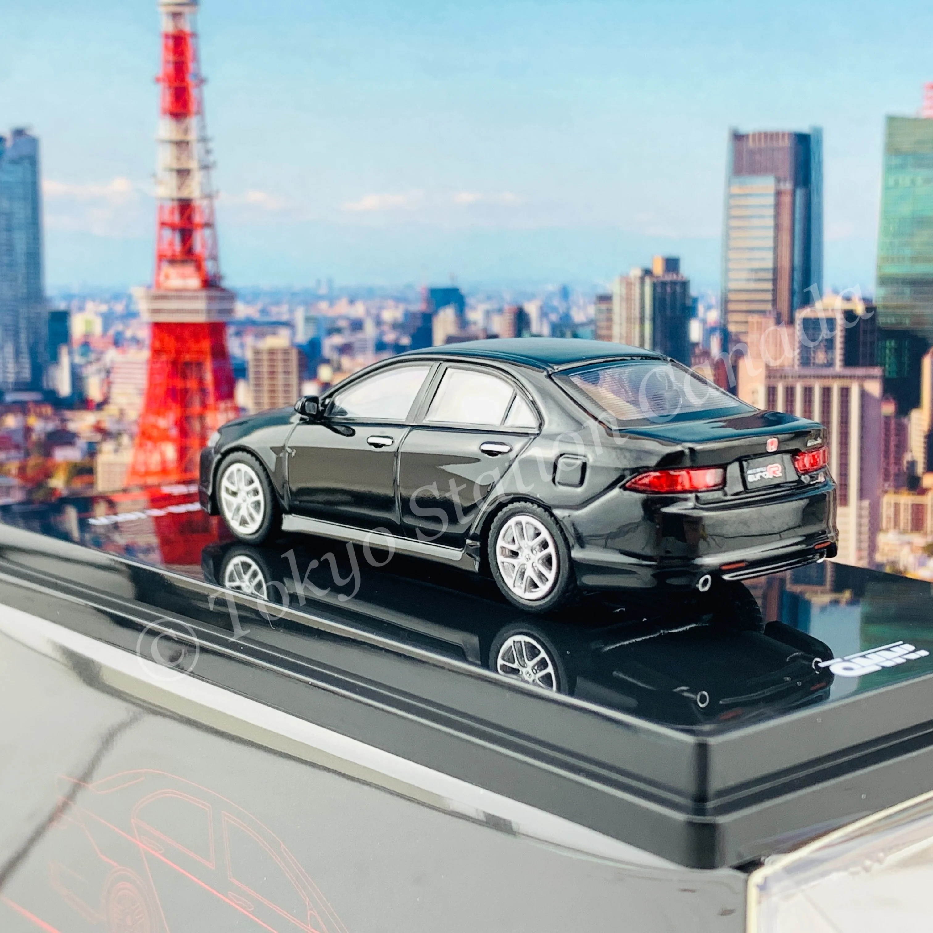 INNO64 1/64 HONDA ACCORD Euro-R (CL7) Nighthawk Black Pearl  W/ Extra Wheels & Extra Water Decals IN64-CL7-BLA - Image 5