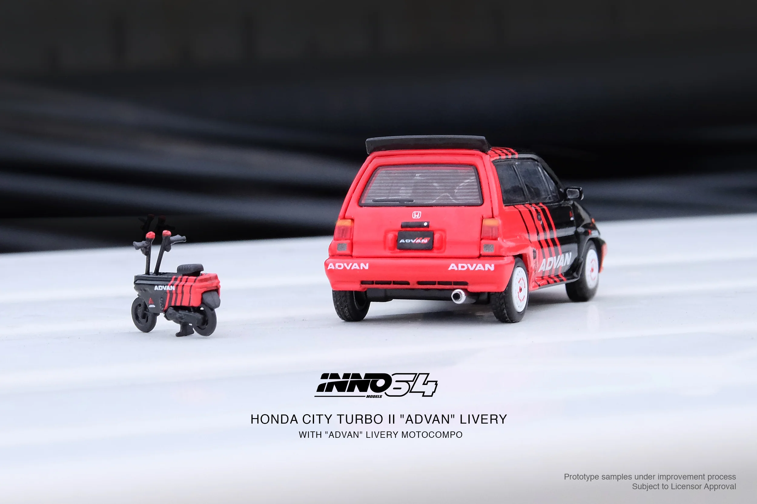 INNO64 1/64 HONDA CITY TURBO II "ADVAN" Livery  With "ADVAN" Livery MOTOCOMPO IN64-CITYII-AD - Image 3