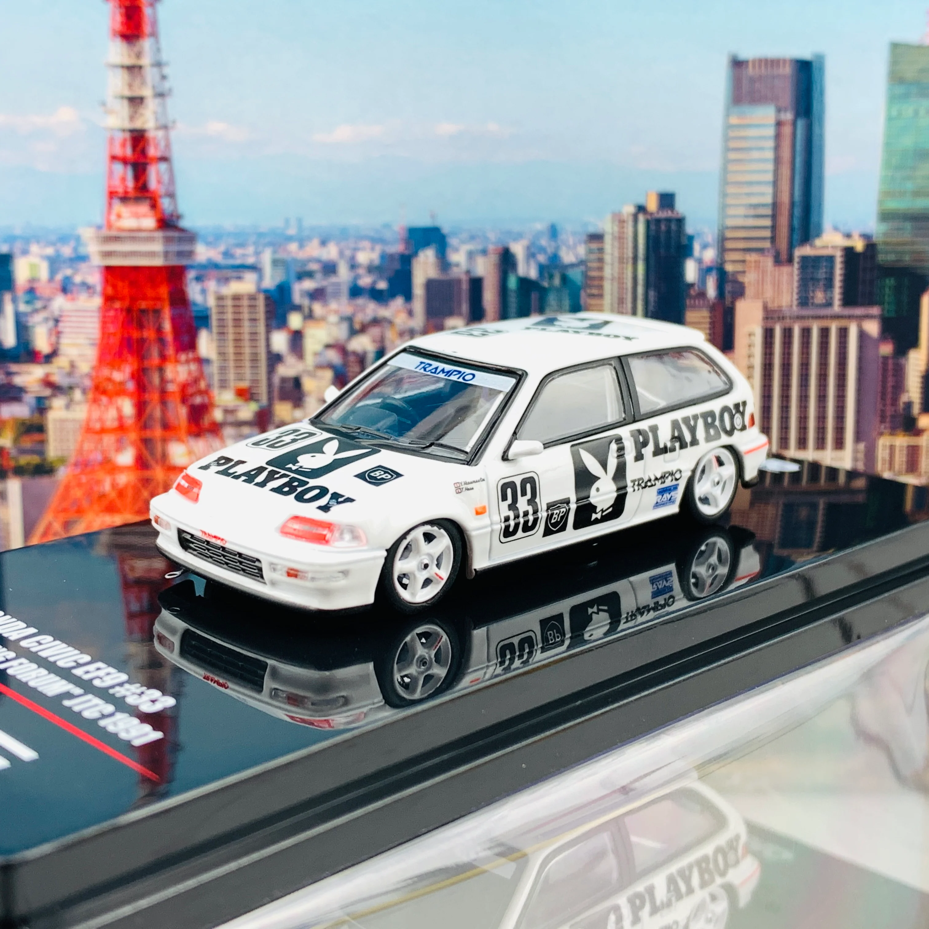 INNO64 1/64 HONDA CIVIC EF9 #33 "Team Racing Forum" JTC 1991 IN64-EF9-PRT91 - Image 2