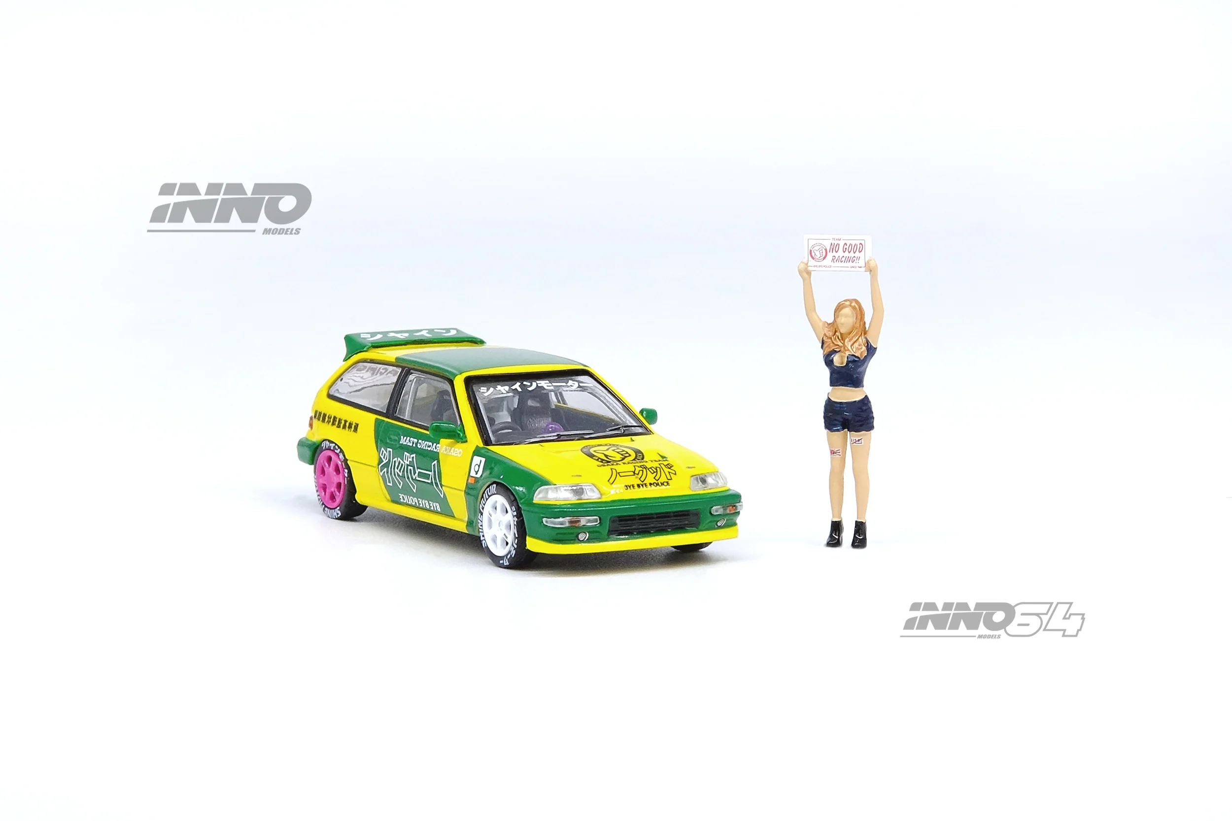 INNO64 1/64 HONDA CIVIC EF9 "NO GOOD RACING" OSAKA AUTO MESSE 2019 With Figure IN64-EF9-JDM13 - Image 3