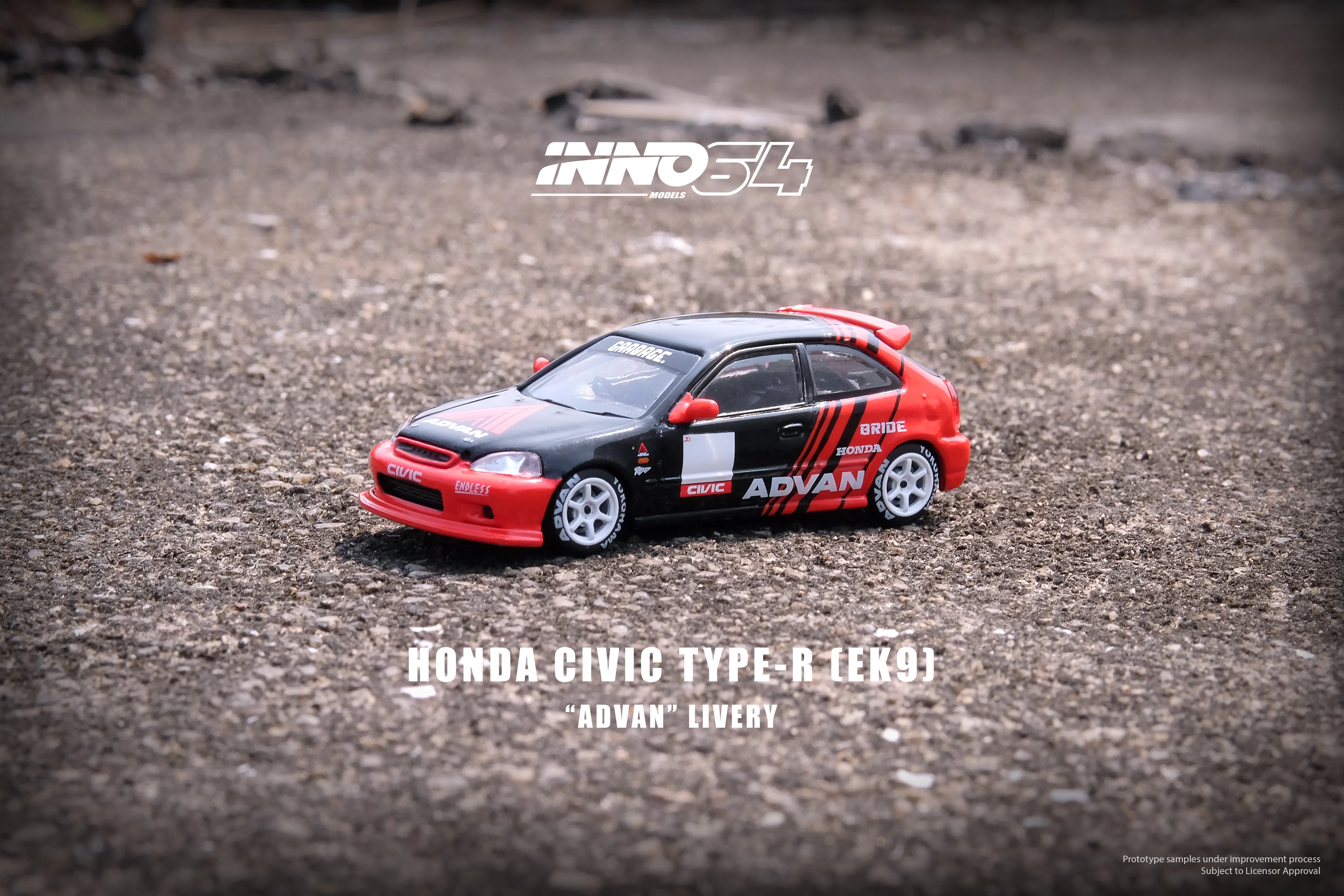 INNO64 1/64 HONDA CIVIC TYPE-R (EK9) "ADVAN" Livery IN64-EK9-AD - Image 2