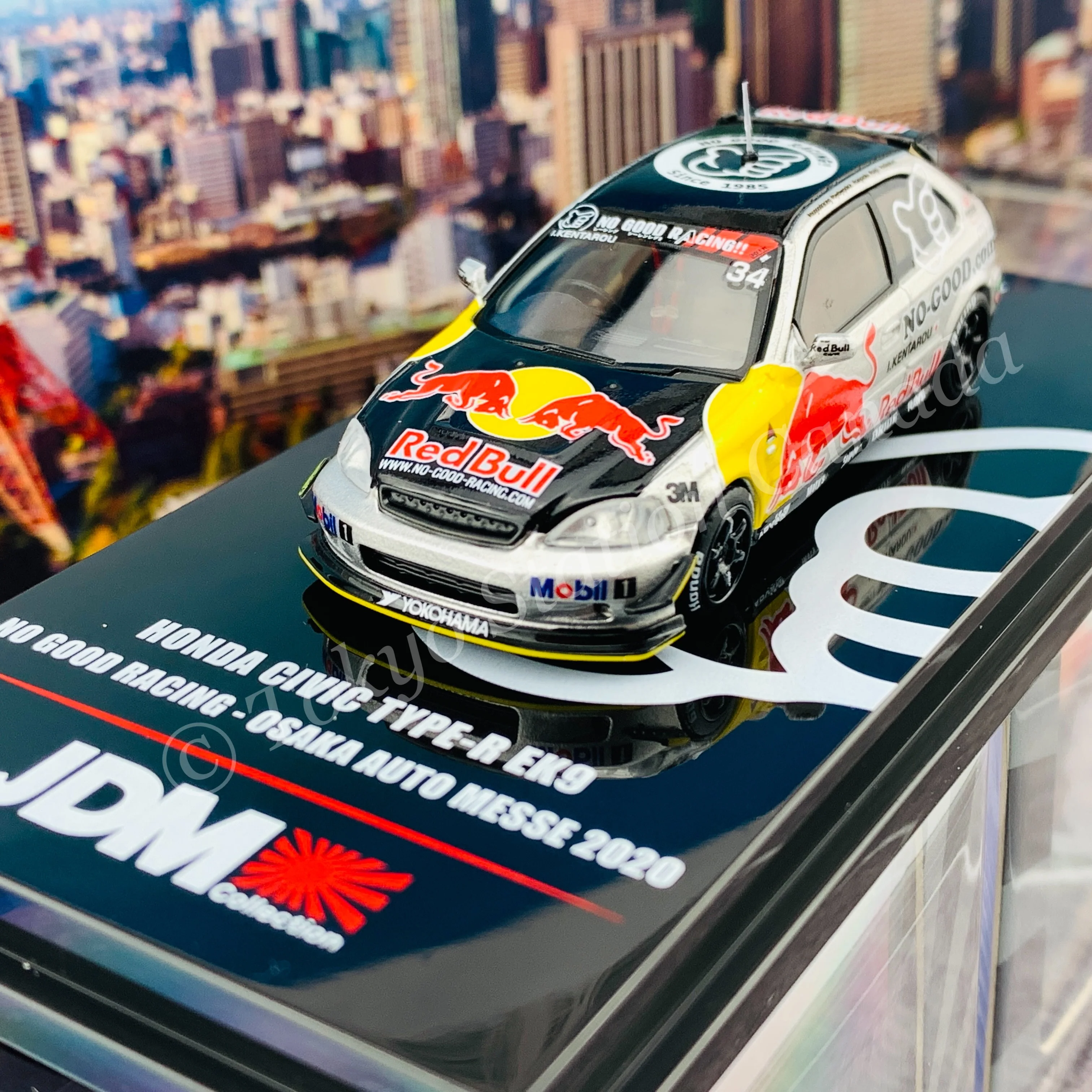 INNO64 1/64 HONDA CIVIC TYPE-R EK9 "NO GOOD RACING" OSAKA AUTO MESSE 2020 IN64-EK9-JDM11 - Image 2