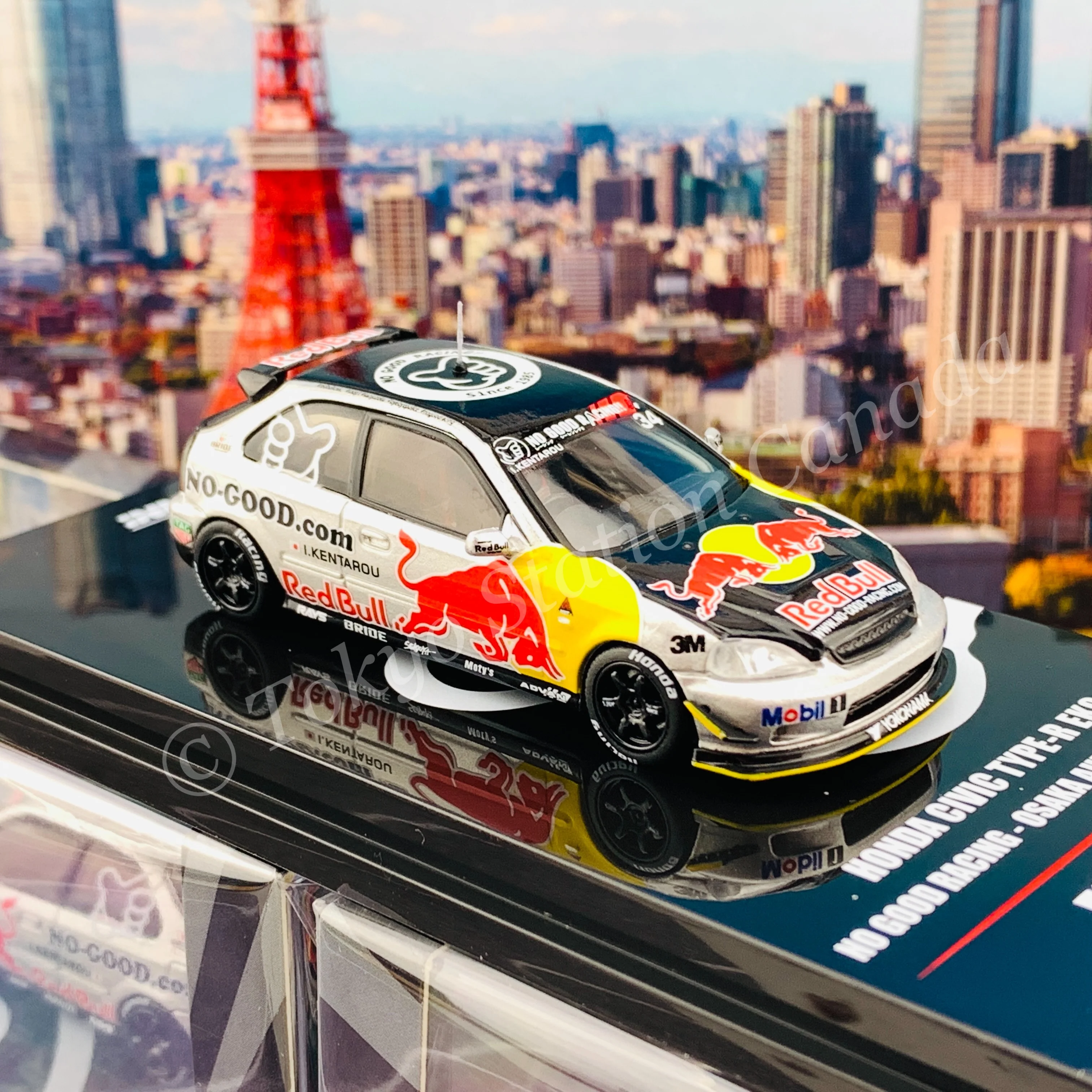 INNO64 1/64 HONDA CIVIC TYPE-R EK9 "NO GOOD RACING" OSAKA AUTO MESSE 2020 IN64-EK9-JDM11 - Image 4