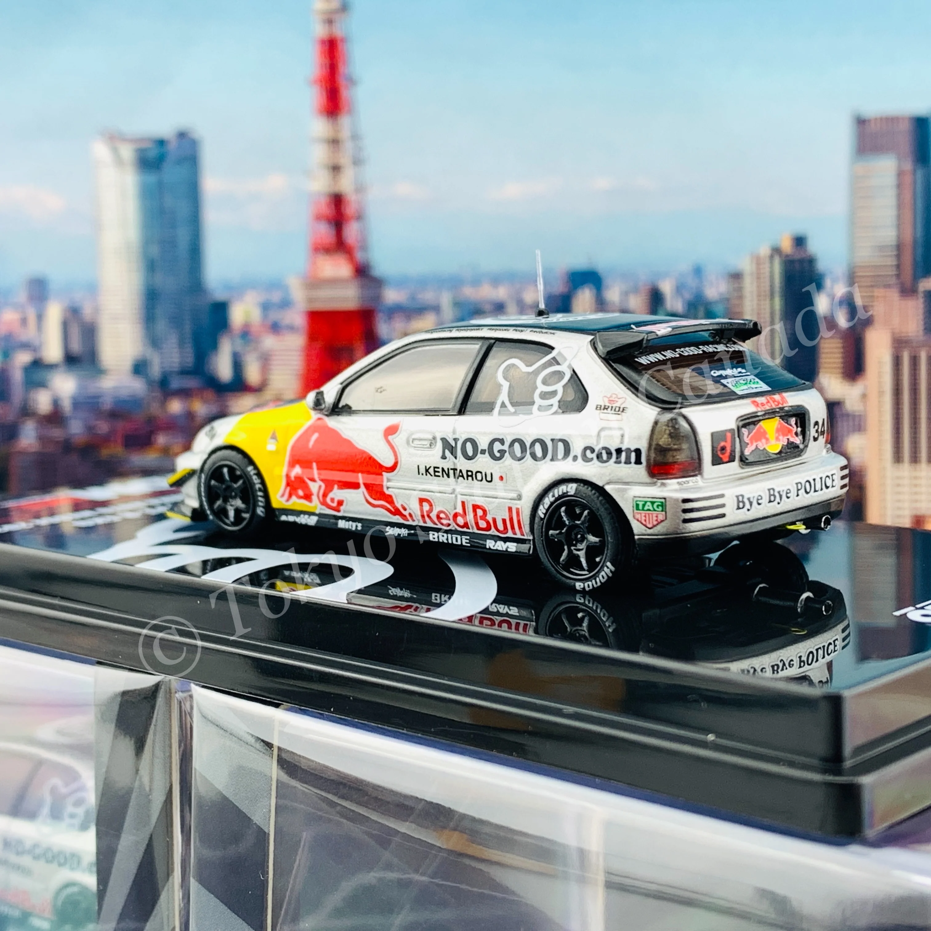 INNO64 1/64 HONDA CIVIC TYPE-R EK9 "NO GOOD RACING" OSAKA AUTO MESSE 2020 IN64-EK9-JDM11 - Image 5