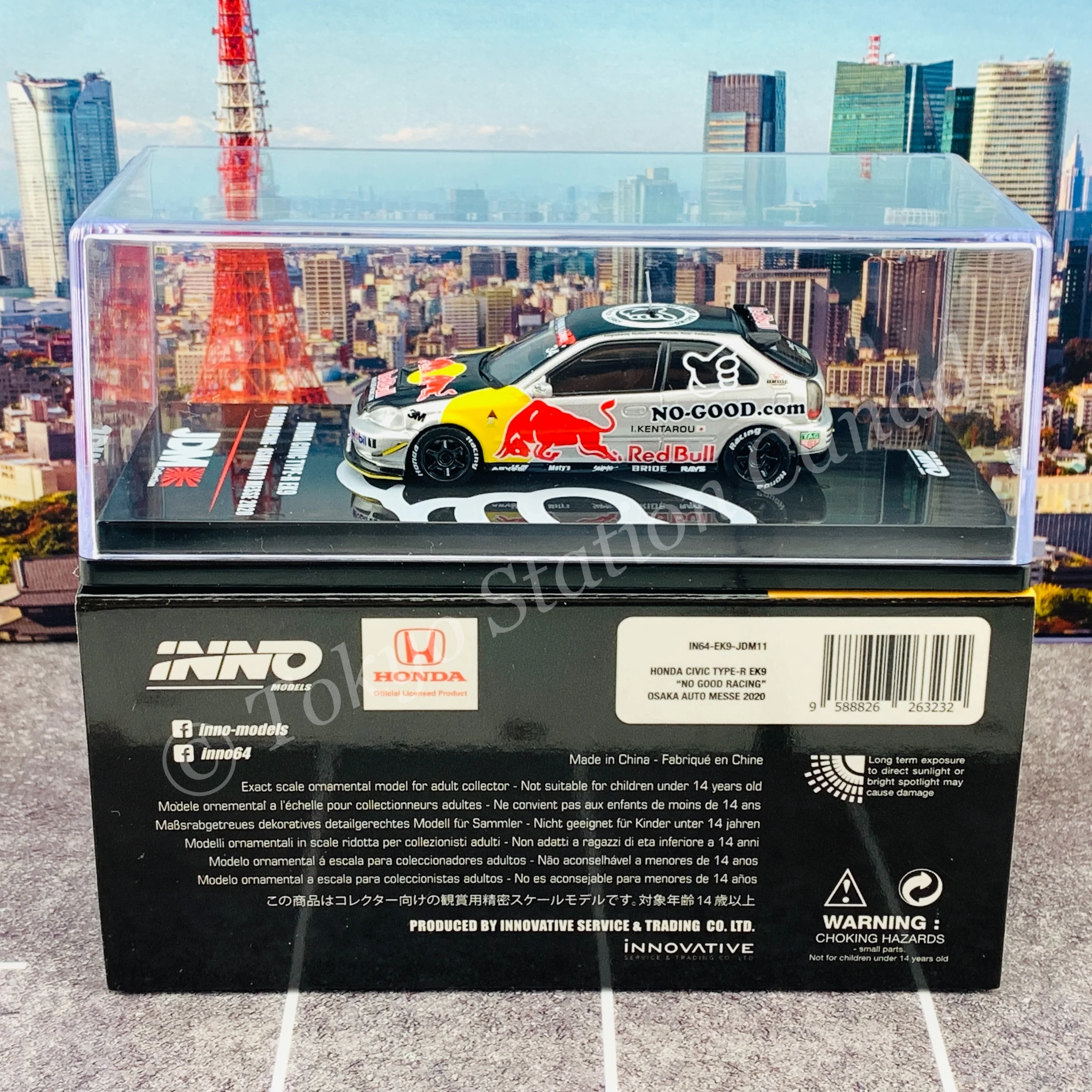 INNO64 1/64 HONDA CIVIC TYPE-R EK9 "NO GOOD RACING" OSAKA AUTO MESSE 2020 IN64-EK9-JDM11 - Image 6