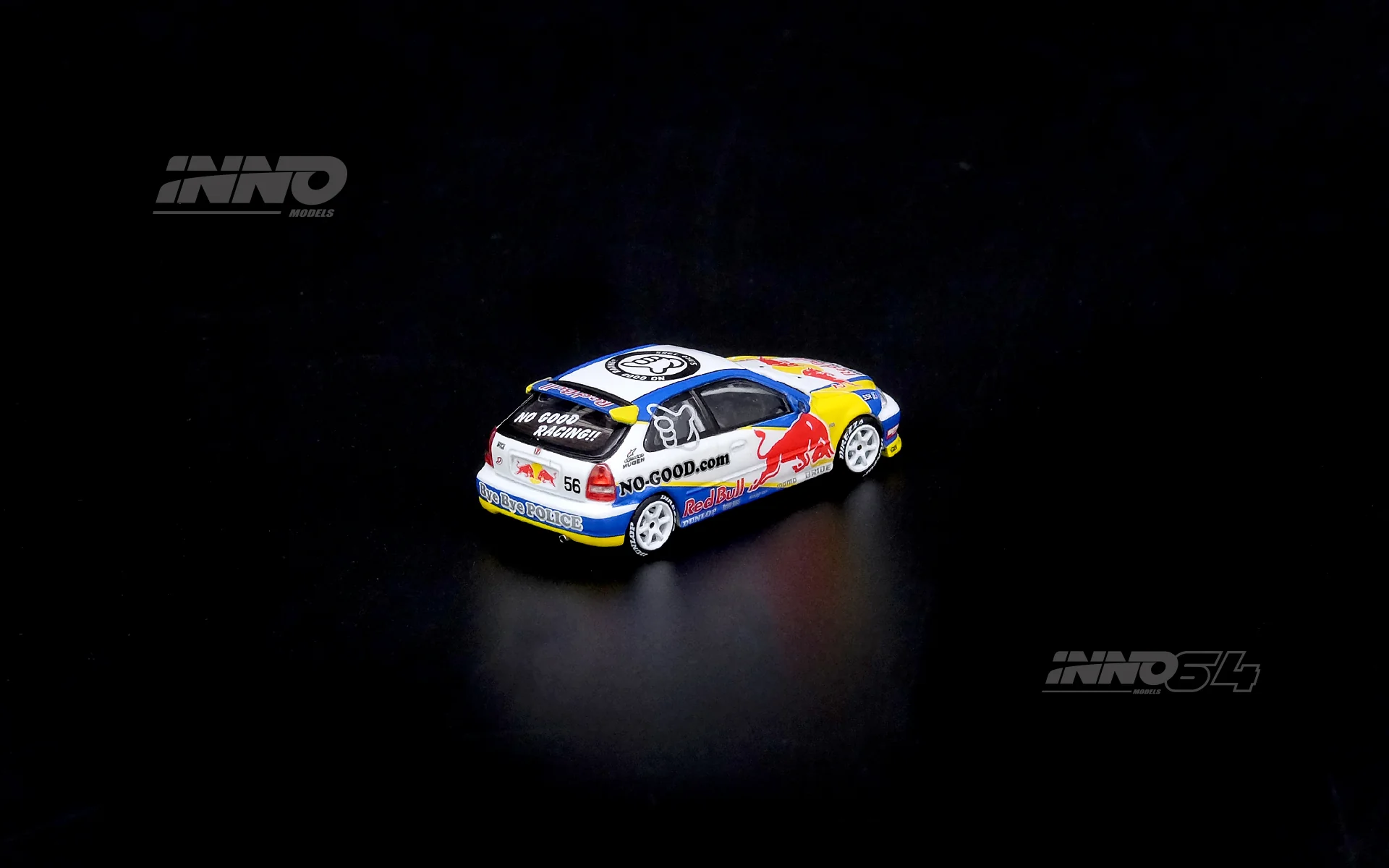 INNO64 1/64 HONDA CIVIC Type-R (EK9) "NO GOOD RACING" Red Bull Livery IN64-EK9-JDM14 - Image 3