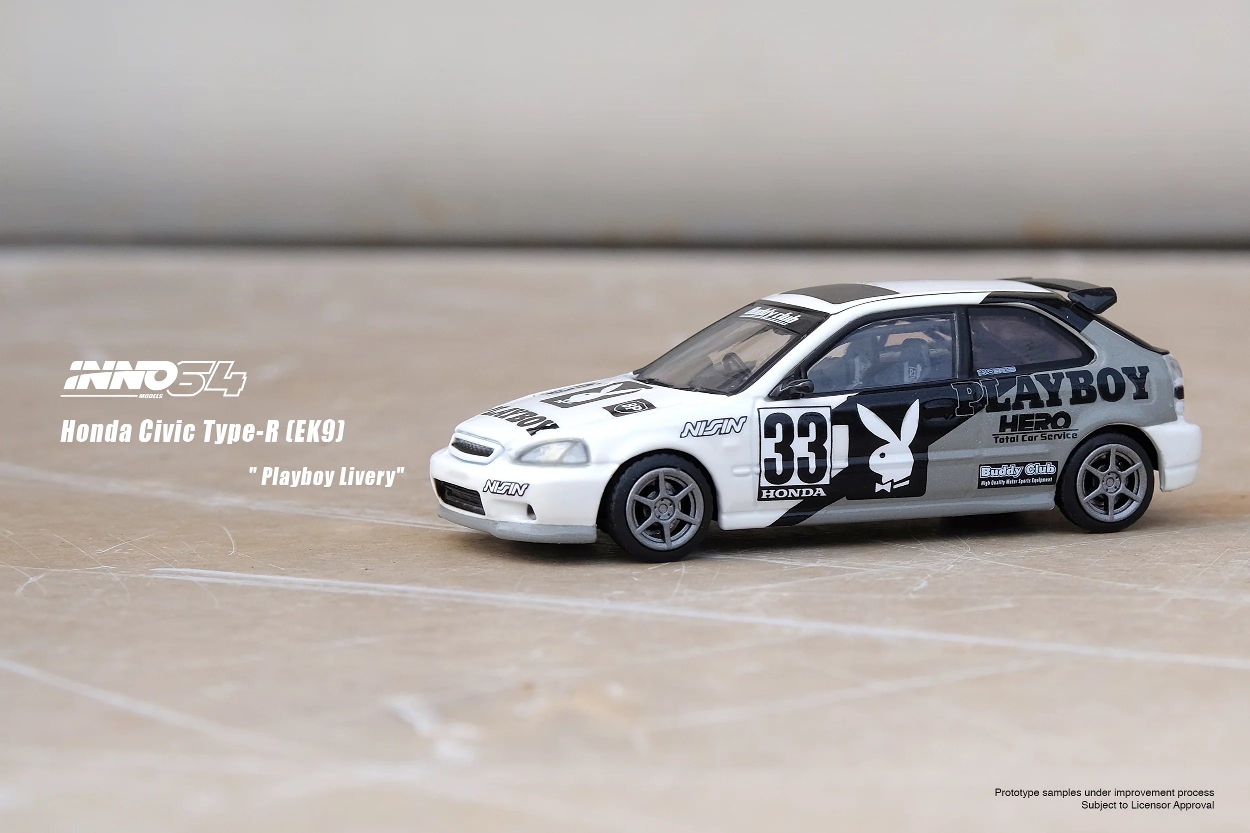 INNO64 1/64 HONDA CIVIC TYPR-R (EK9) "PLAYBOY" Livery IN64-EK9-PB - Image 3