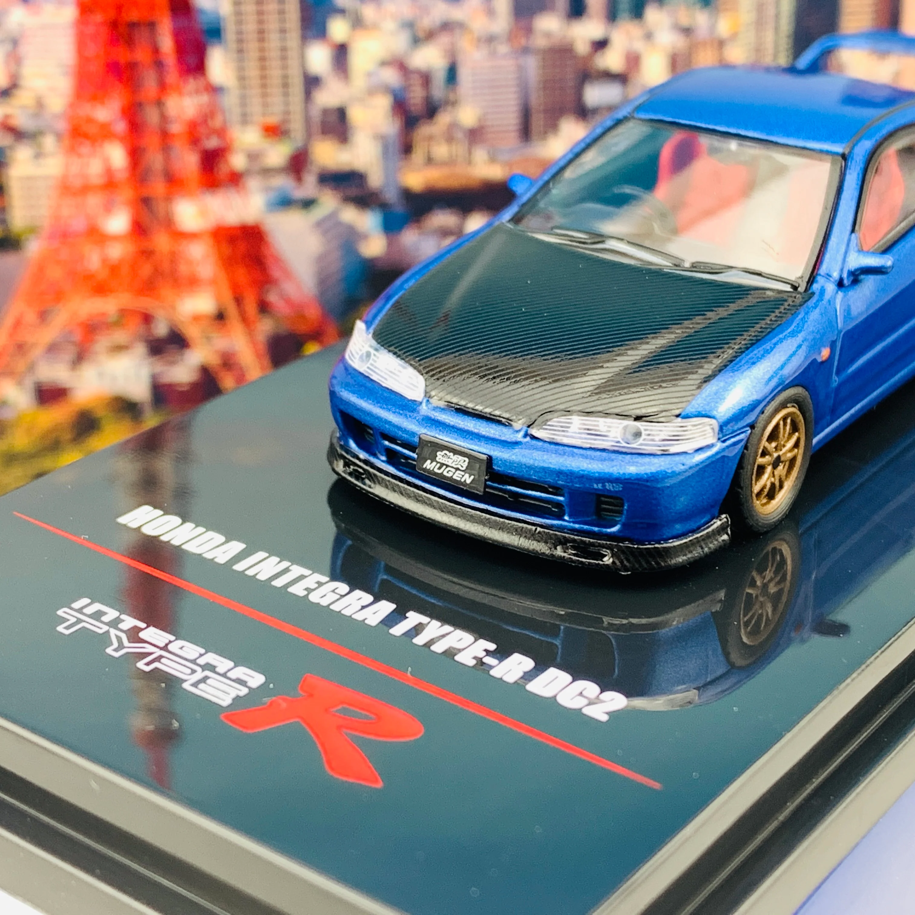 INNO64 1/64 HONDA INTEGRA TYPE-R DC2 Blue W/ Extra wheels and Extra decals IN64-DC2-BLU - Image 3