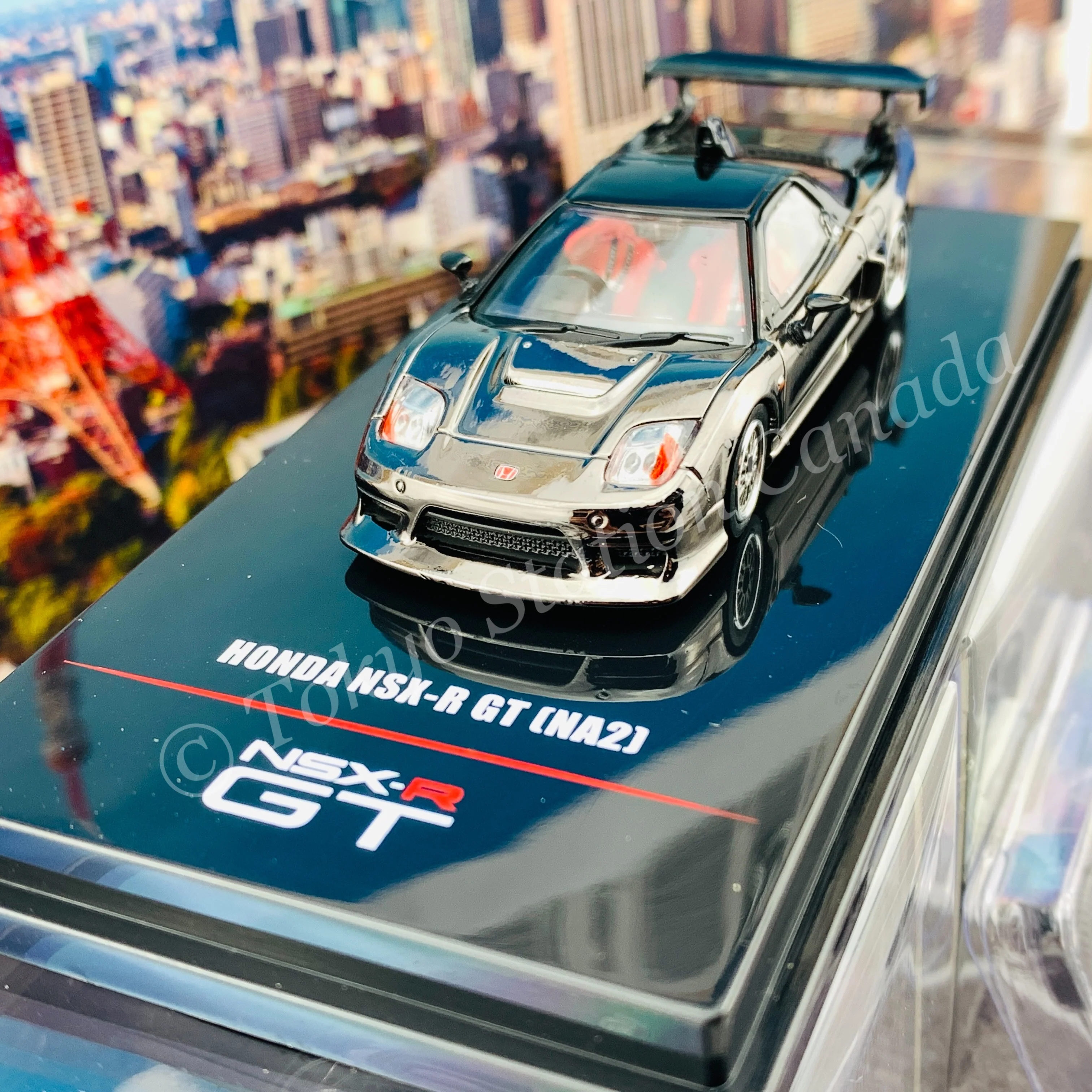 INNO64 1/64 HONDA NSX-R GT (NA2) Black Chrome W/ Extra Wheels IN64-NSXGT-BLACH - Image 3