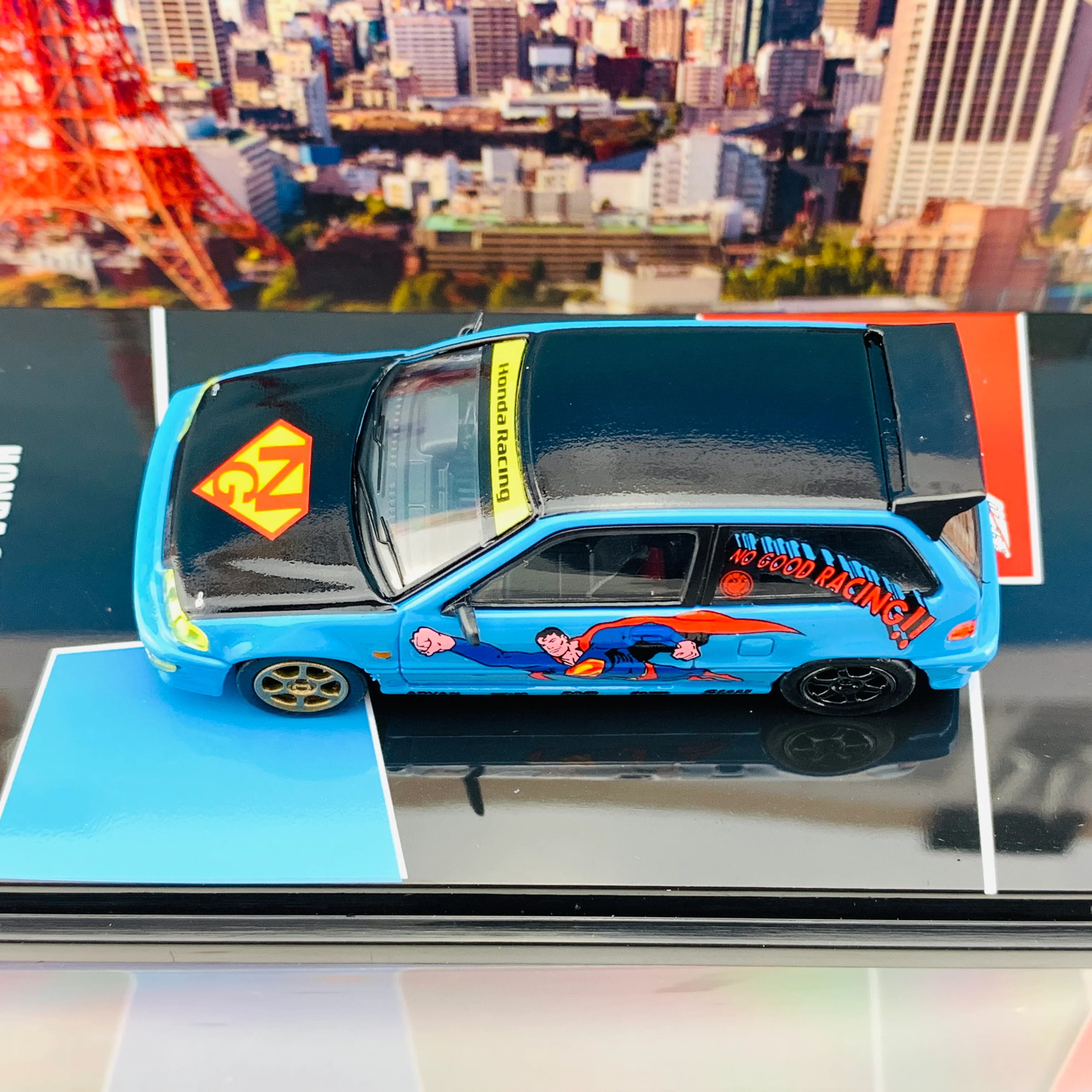 INNO64 1/64 JDM COLLECTION HONDA CIVIC EF9 "NO GOOD RACING - Superman" IN64-EF9-JDM08 - Image 5