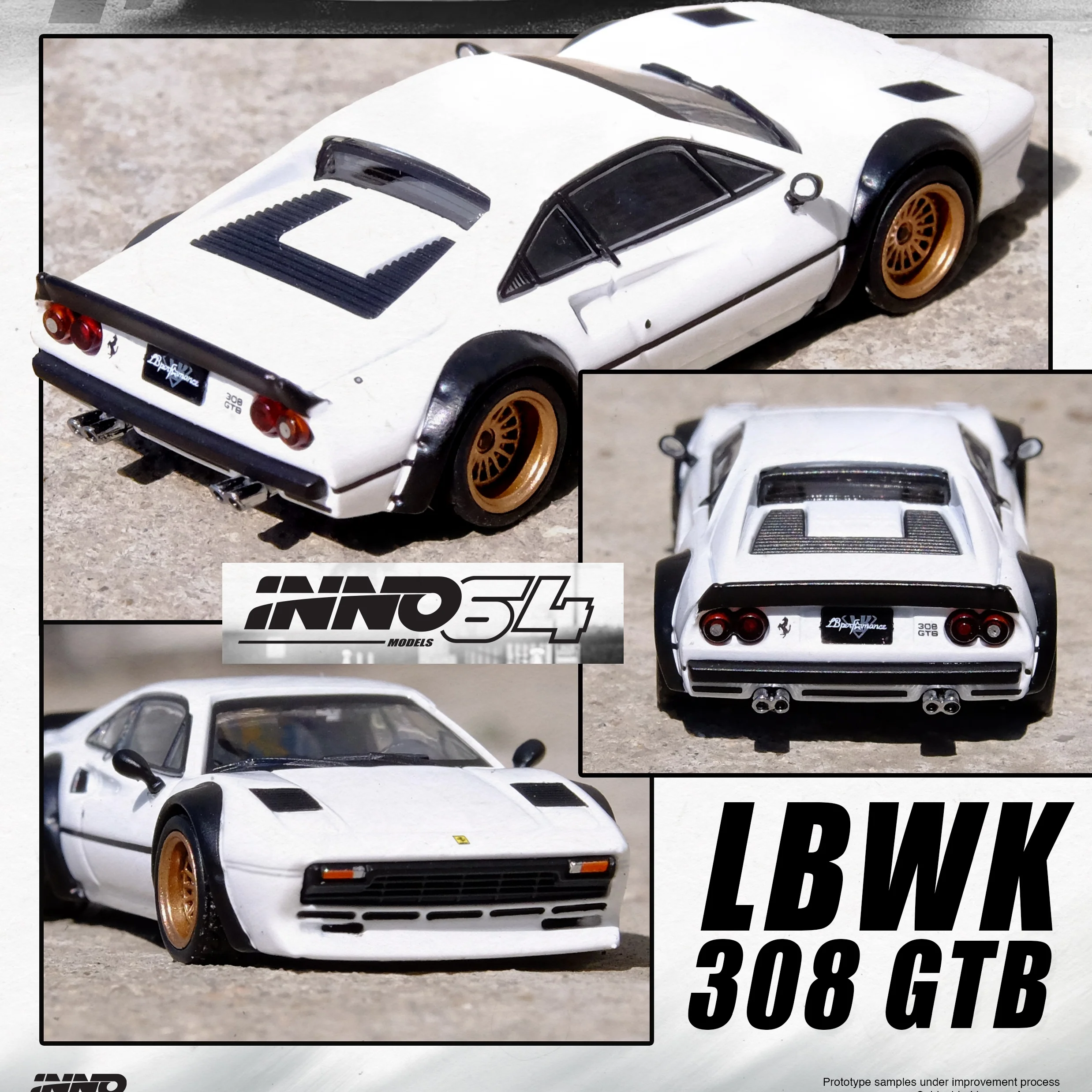 INNO64 1/64 LBWK 308 GTB White IN64-LBWK308-WHI - Image 2