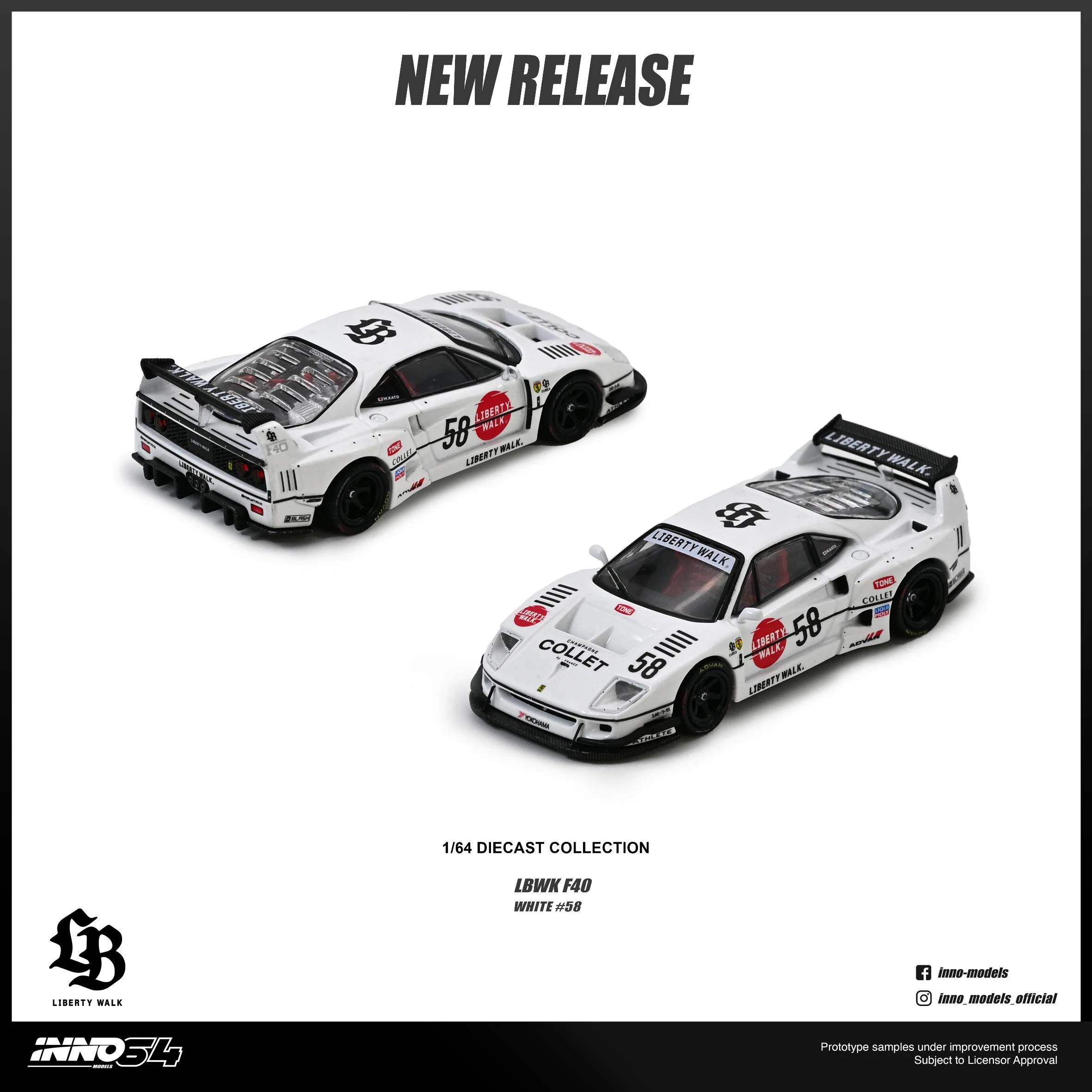 PREORDER INNO64 1/64 LBWK F40 COLLET IN64-LBWKF40-COLLET (Approx. Release Date : Q3 2026 subject to the manufacturer's final decision) **CHASE CARS ARE RANDOMLY PACKED** - Image 2