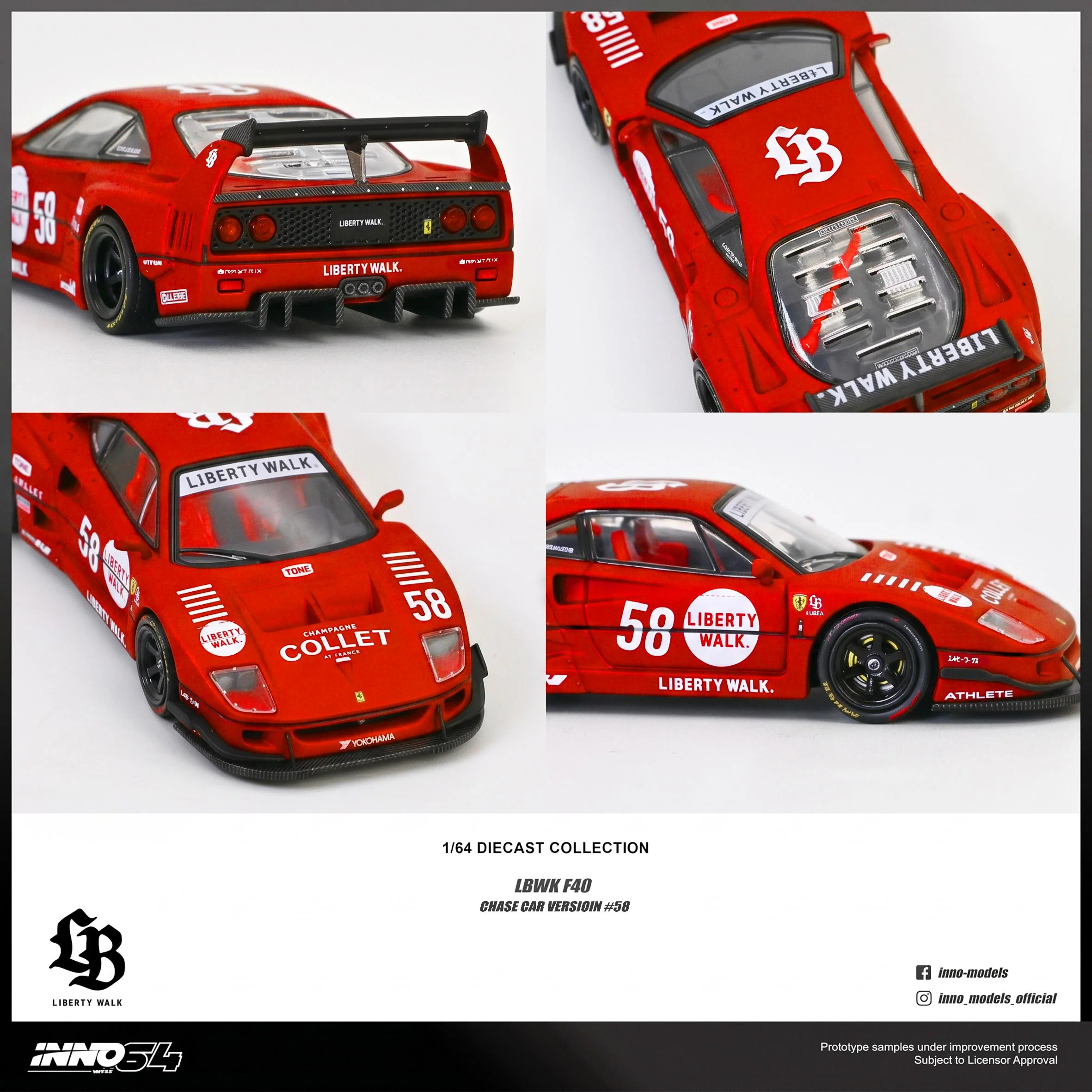 PREORDER INNO64 1/64 LBWK F40 COLLET IN64-LBWKF40-COLLET (Approx. Release Date : Q3 2026 subject to the manufacturer's final decision) **CHASE CARS ARE RANDOMLY PACKED** - Image 3
