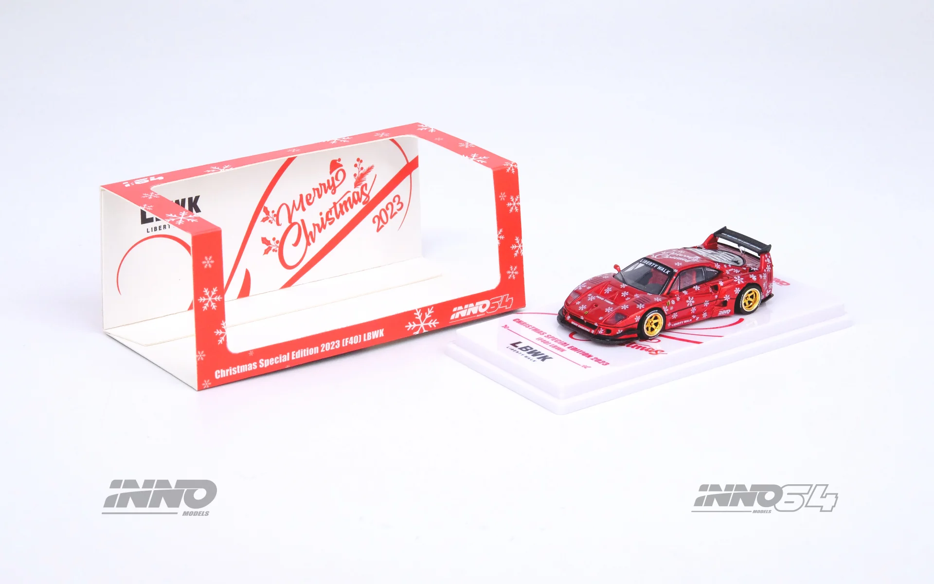 INNO64 1/64 LBWK F40 XMAS 2023 Special Edition (Chase Car Randomly Packed) IN64-LBWKF40-XMAS23 - Image 6
