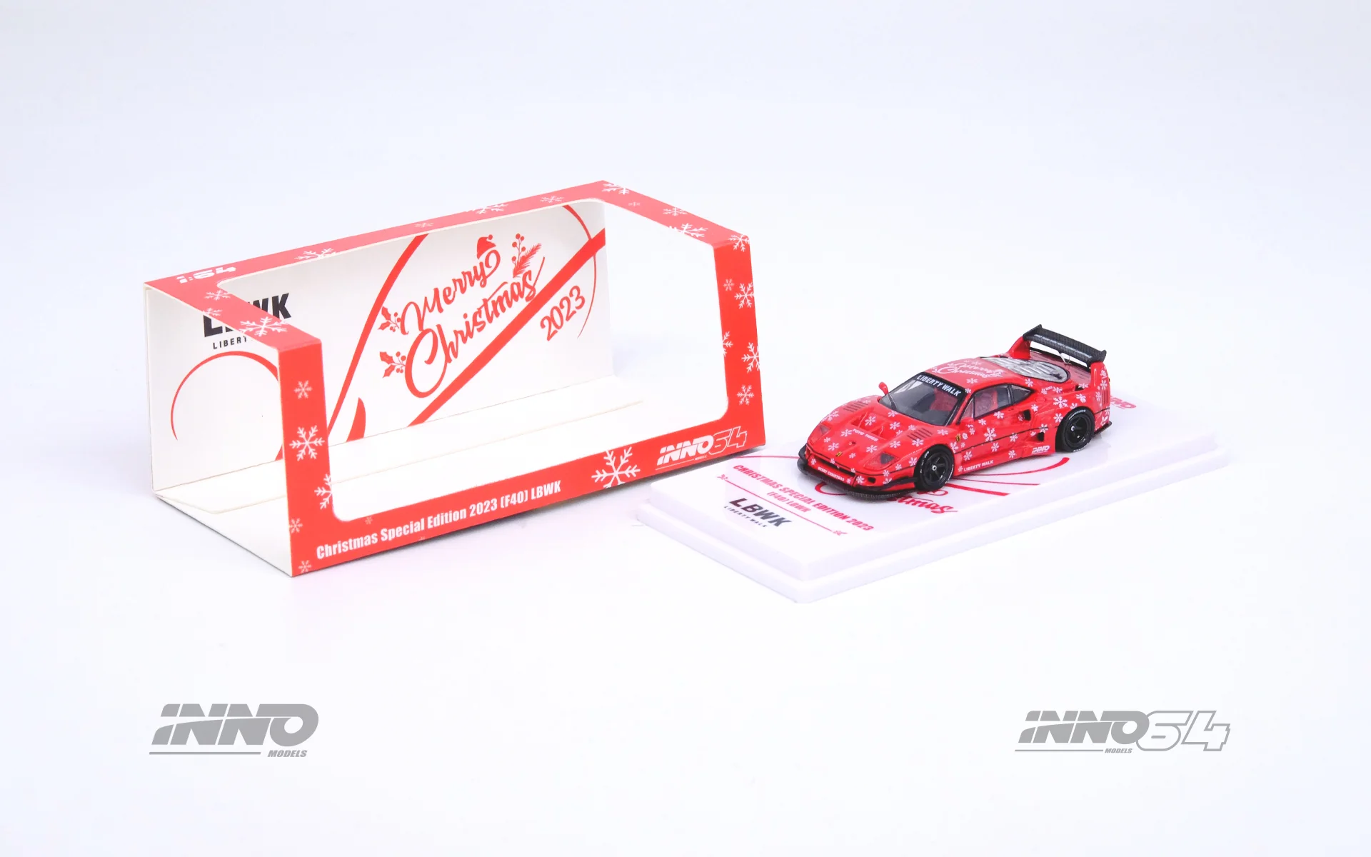 INNO64 1/64 LBWK F40 XMAS 2023 Special Edition (Chase Car Randomly Packed) IN64-LBWKF40-XMAS23 - Image 7