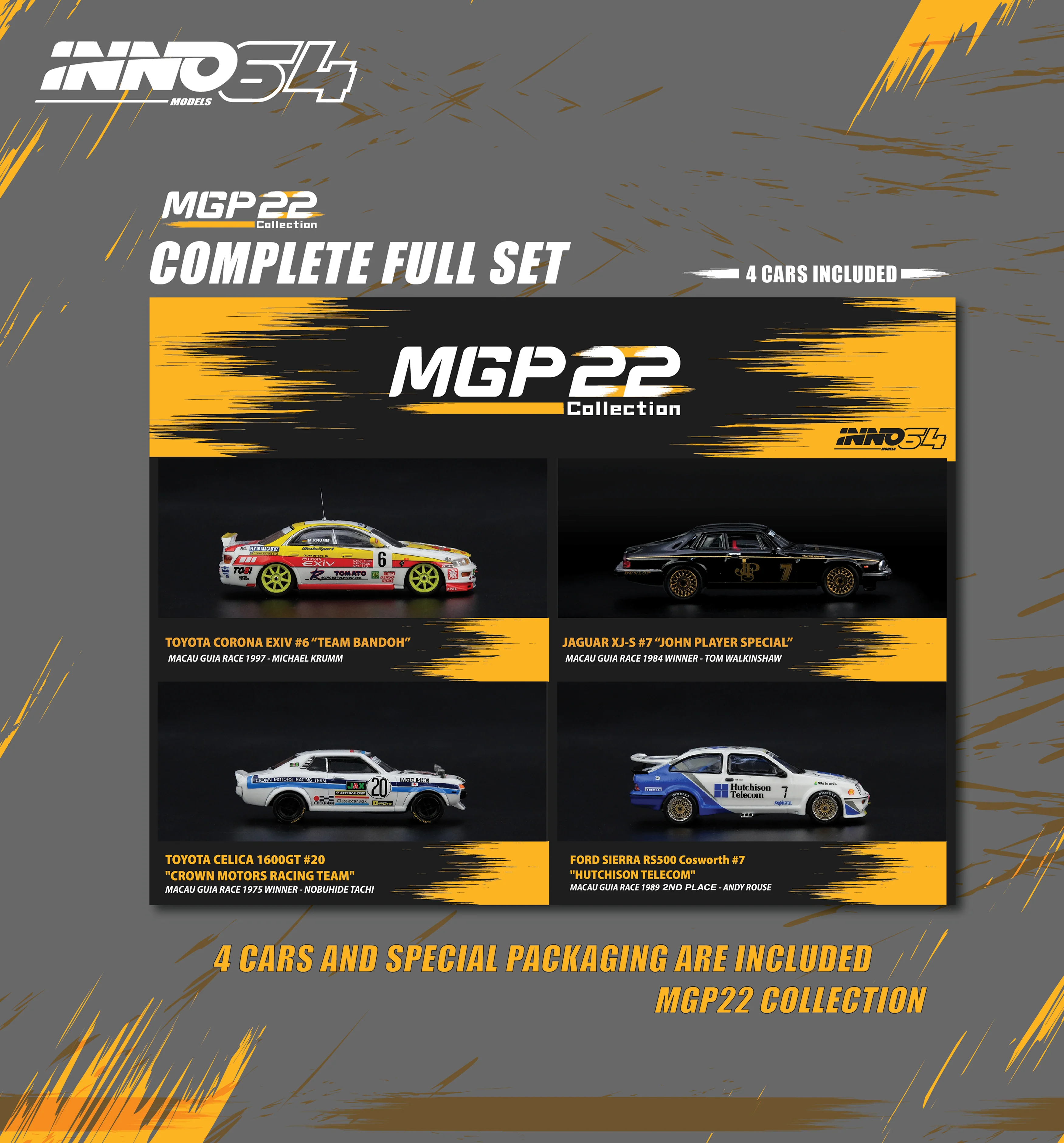 INNO64 1/64 MACAU GRAND PRIX 2022 SPECIAL EDTION BOX SET Limited Produced to 300pcs (with acrylic case) IN64-BOXSET-MGP22 - Image 4