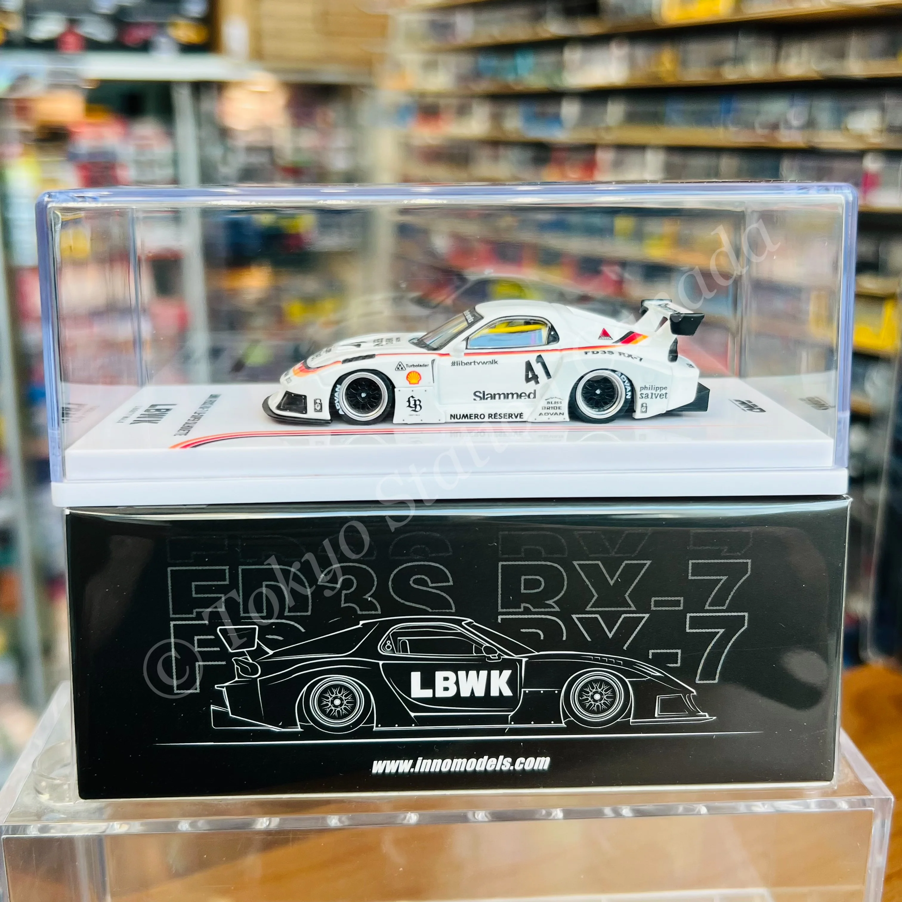 INNO64 1/64 MAZDA RX7 (FD3S) LB-SUPER SILHOUETTE - White IN64-LBWK-RX7-02 - Image 5