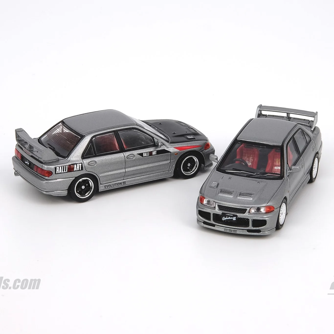 INNO64 1/64 MITSUBISHI LANCER EVOLUTION III GSR Metallic Grey With Extra Decals and Extra Wheels IN64-EVO3-MG - Image 7
