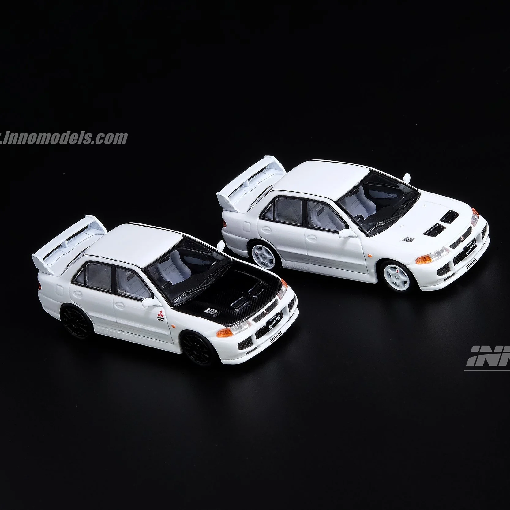 INNO64 1/64 MITSUBISHI LANCER EVOLUTION III White with Extra Decals and Wheels  IN64-EVO3-WHI - Image 9