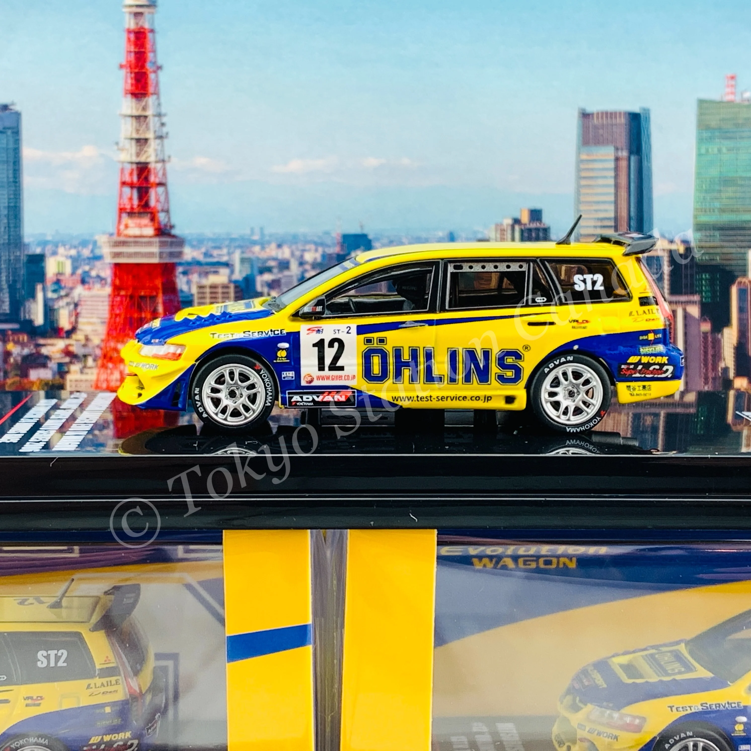 INNO64 1/64 MITSUBISHI LANCER EVOLUTION IX Wagon #12 "OHLINS"  Super Taikyu Series 2006 13th TOKACHI 24hours Race IN64-EVO9W-OHL - Image 2