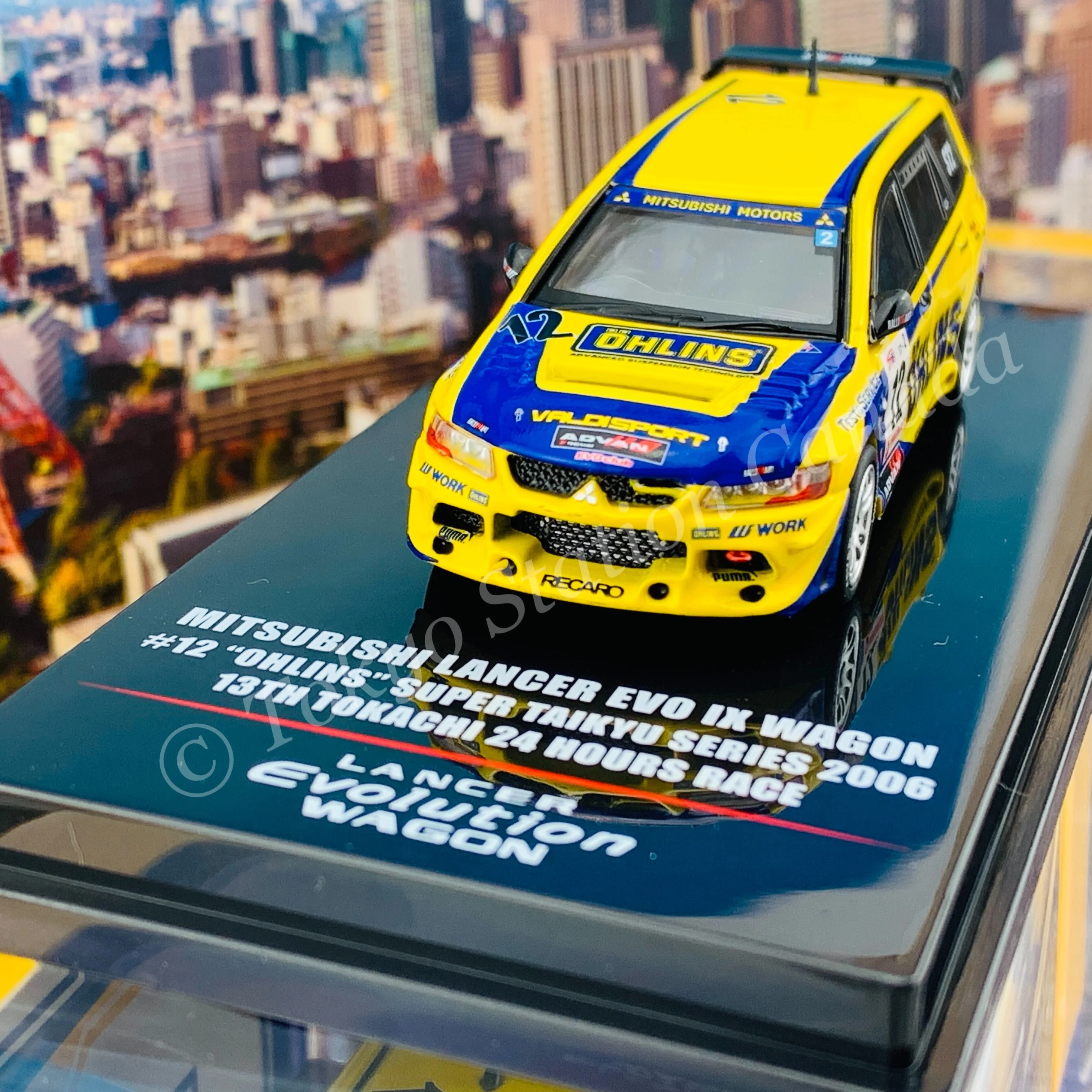INNO64 1/64 MITSUBISHI LANCER EVOLUTION IX Wagon #12 "OHLINS"  Super Taikyu Series 2006 13th TOKACHI 24hours Race IN64-EVO9W-OHL - Image 3
