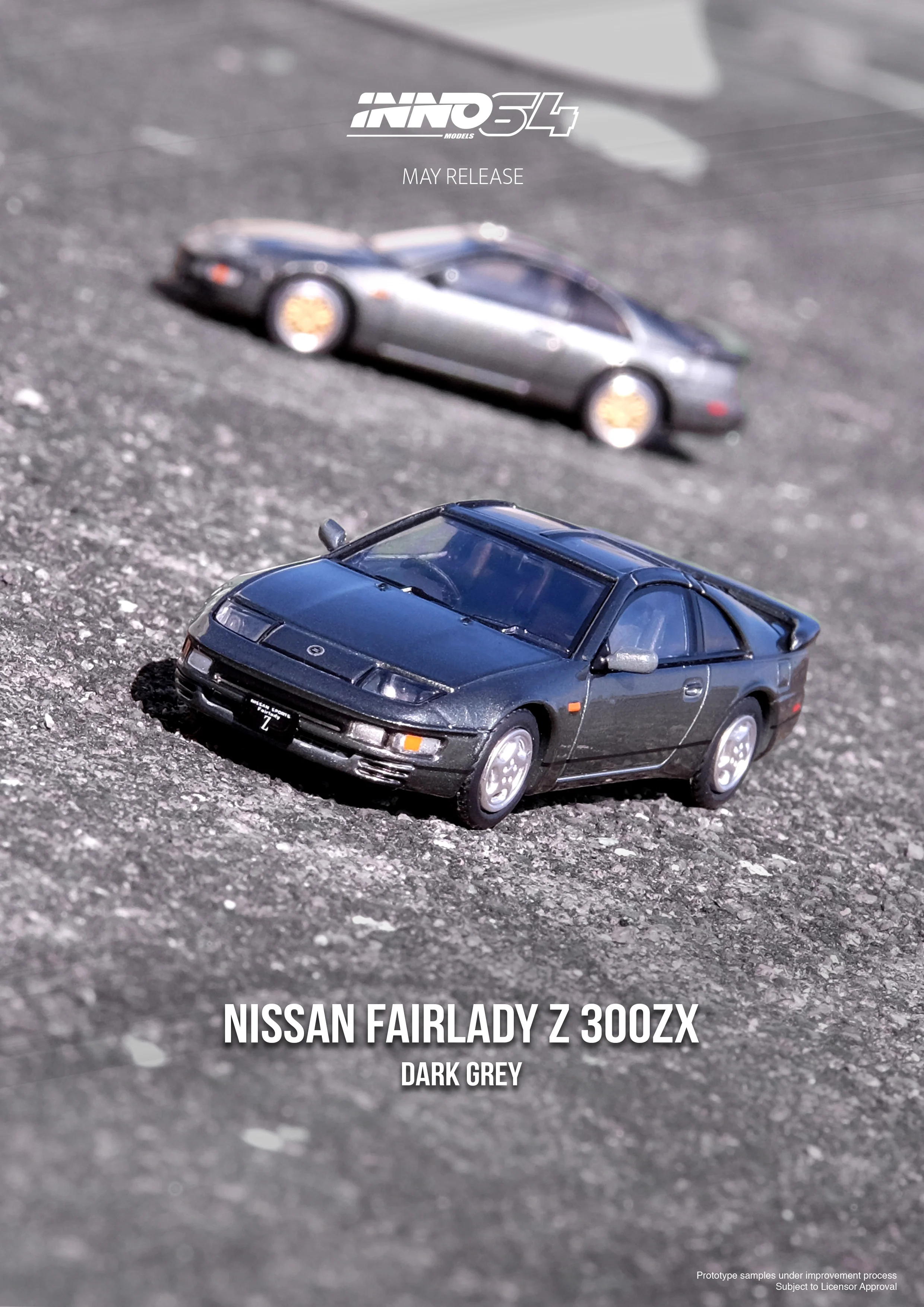INNO64 1/64 NISSAN 300ZX (Z32) Oxford Grey Metallic IN64-300ZX-OGM - Image 3