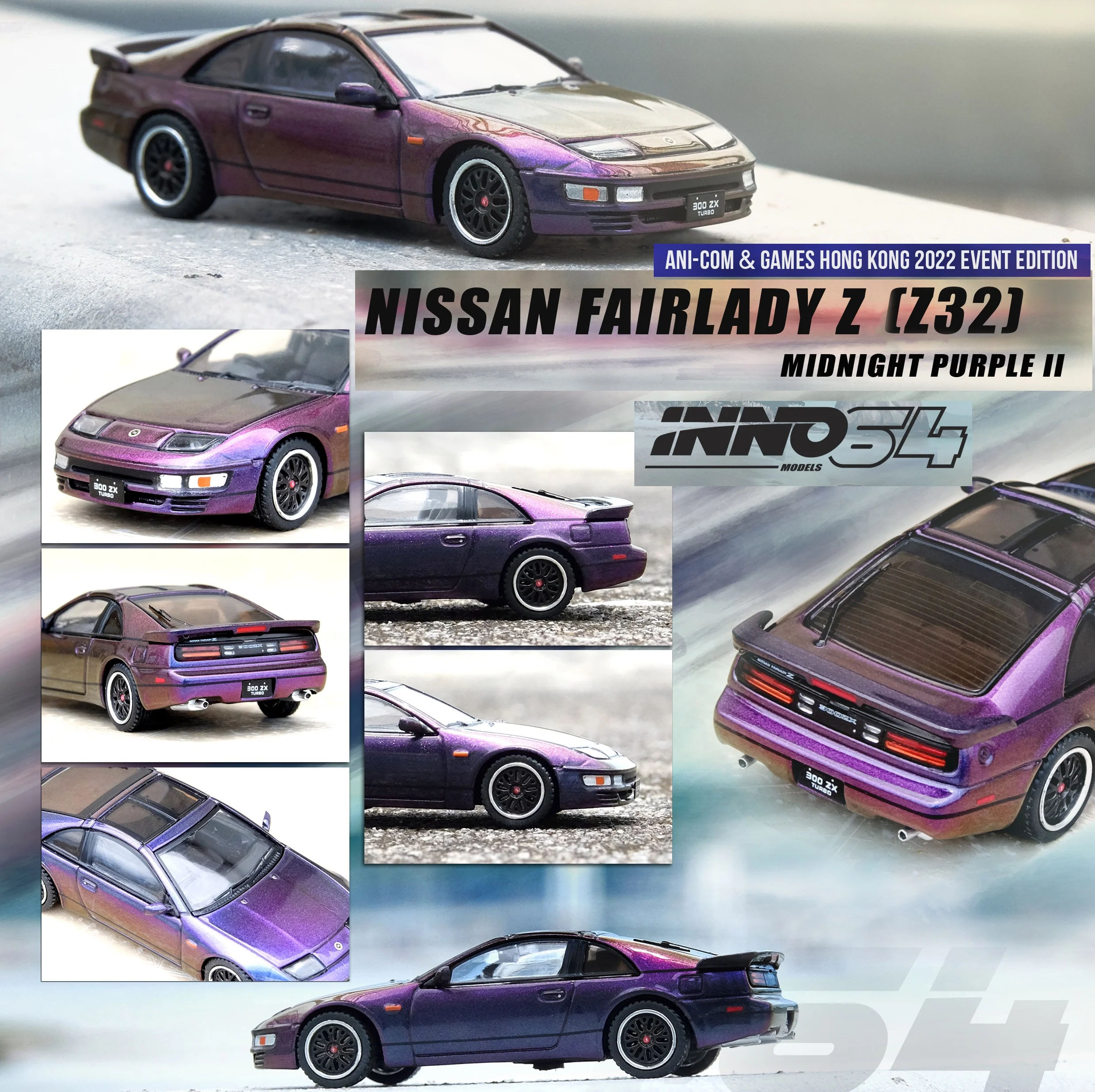 INNO64 1/64 NISSAN FAIRLADY Z (Z32) Midnight Purple II (Hong Kong Ani-Com & Games 2022 Event Edtion) IN64-300ZX-MPII - Image 2