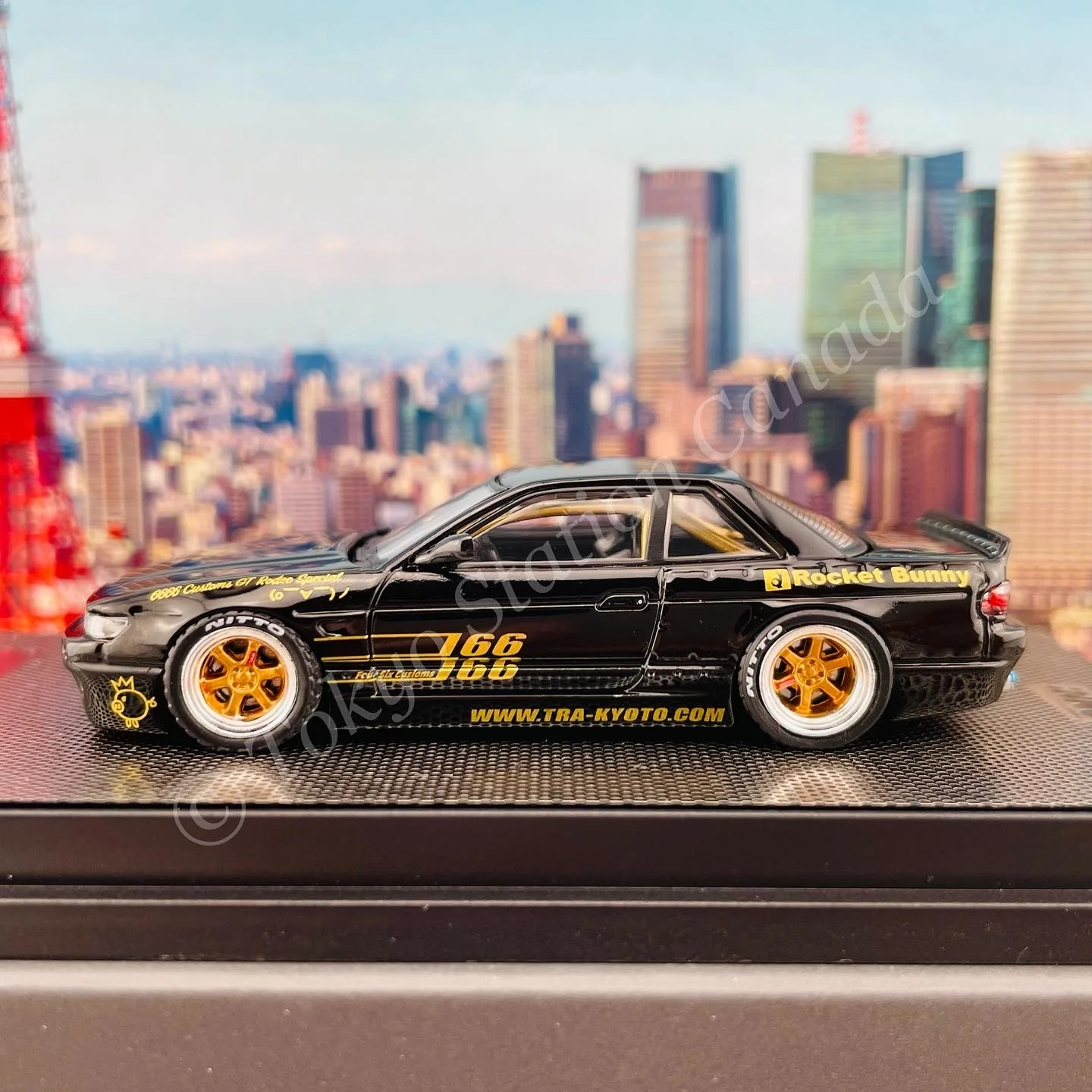INNO64 1/64 NISSAN SILVIA S13 PANDEM ROCKET BUNNY Black IN64-S13V1-BLA - Image 2