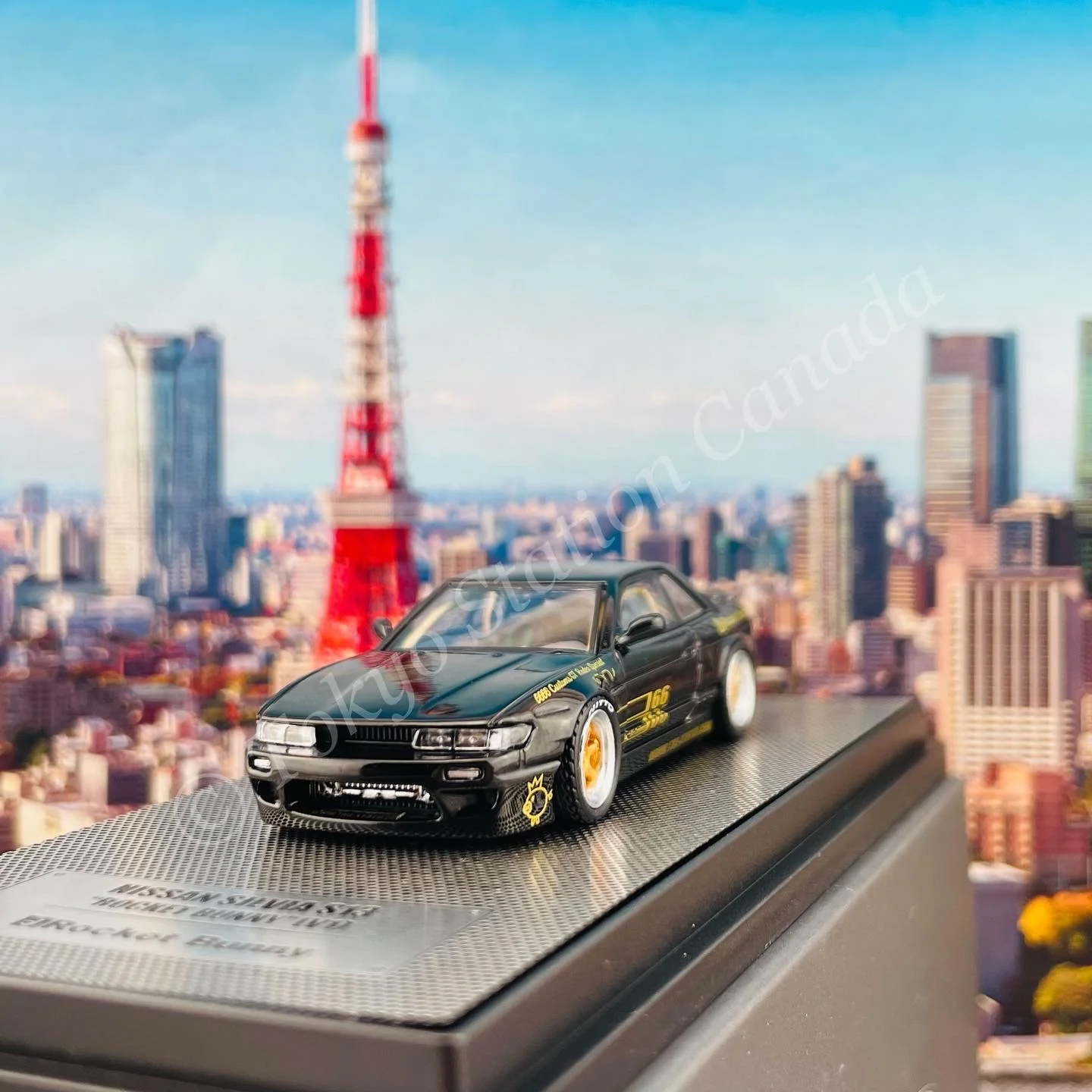 INNO64 1/64 NISSAN SILVIA S13 PANDEM ROCKET BUNNY Black IN64-S13V1-BLA - Image 3