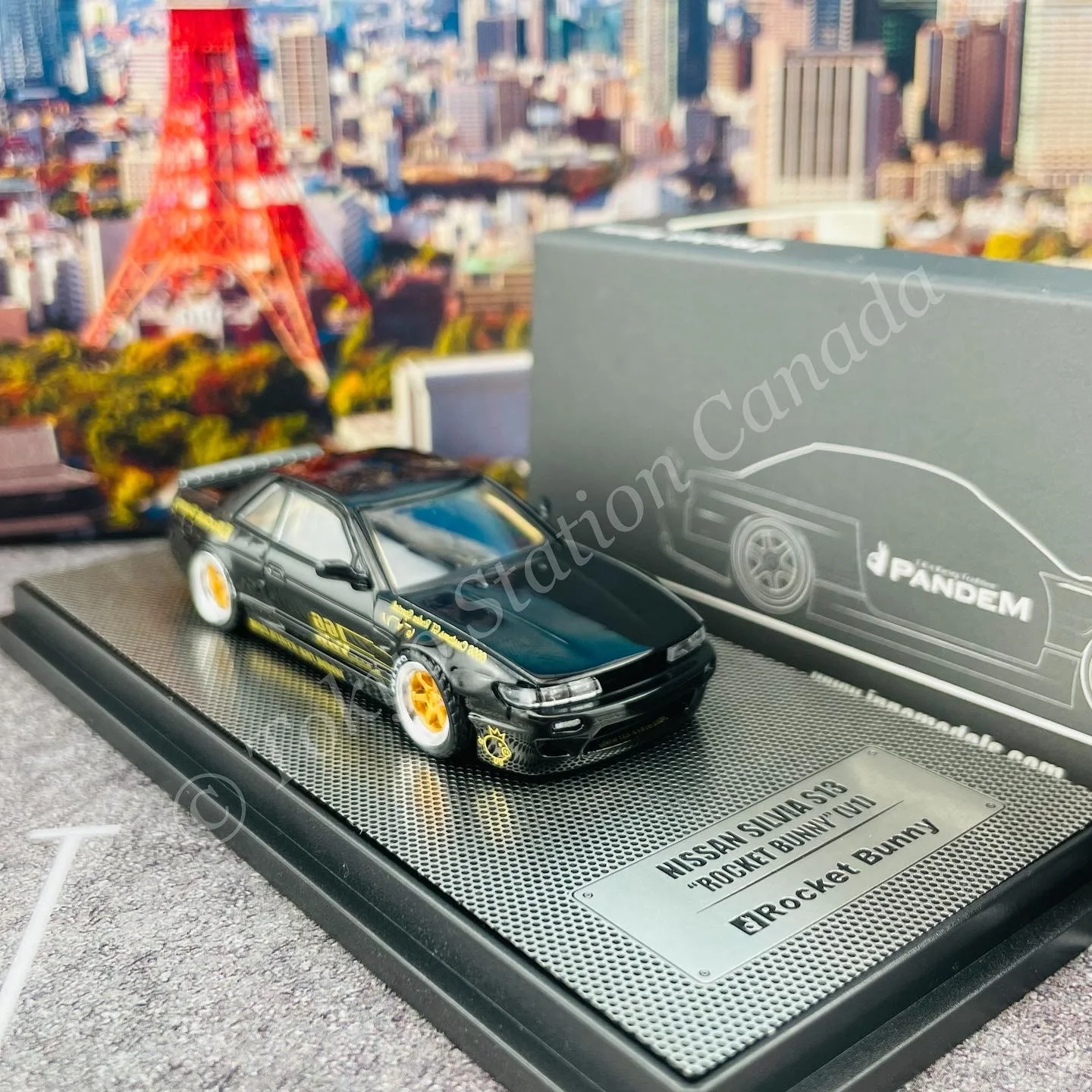 INNO64 1/64 NISSAN SILVIA S13 PANDEM ROCKET BUNNY Black IN64-S13V1-BLA - Image 5